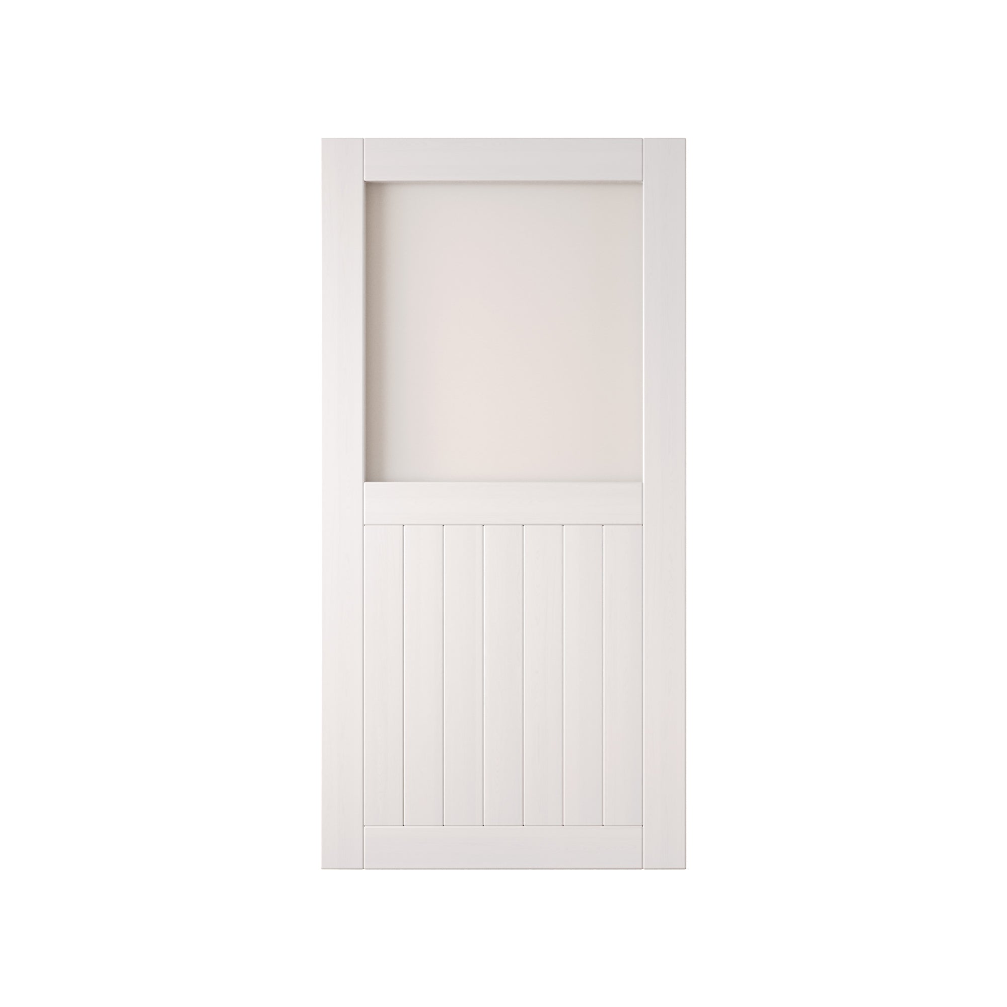 80" Height White Half Lite Frosted Glass Unassembled & Finished Pine Wood Barn Door (Interior Use Only)