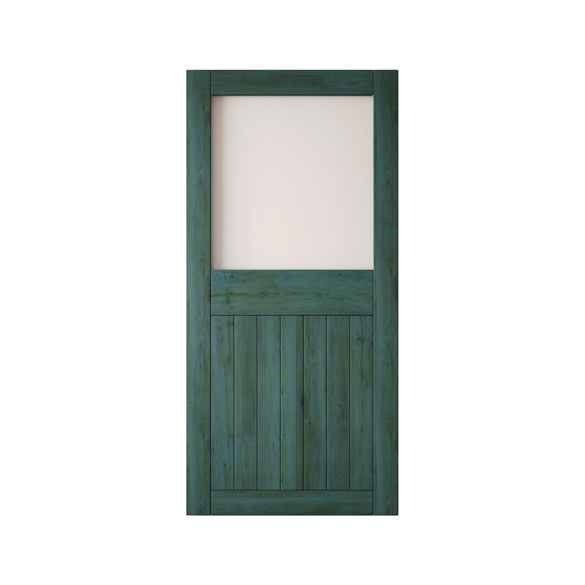 84" Height Royal Pine Half Lite Frosted Glass Unassembled & Finished Pine Wood Barn Door (Interior Use Only)