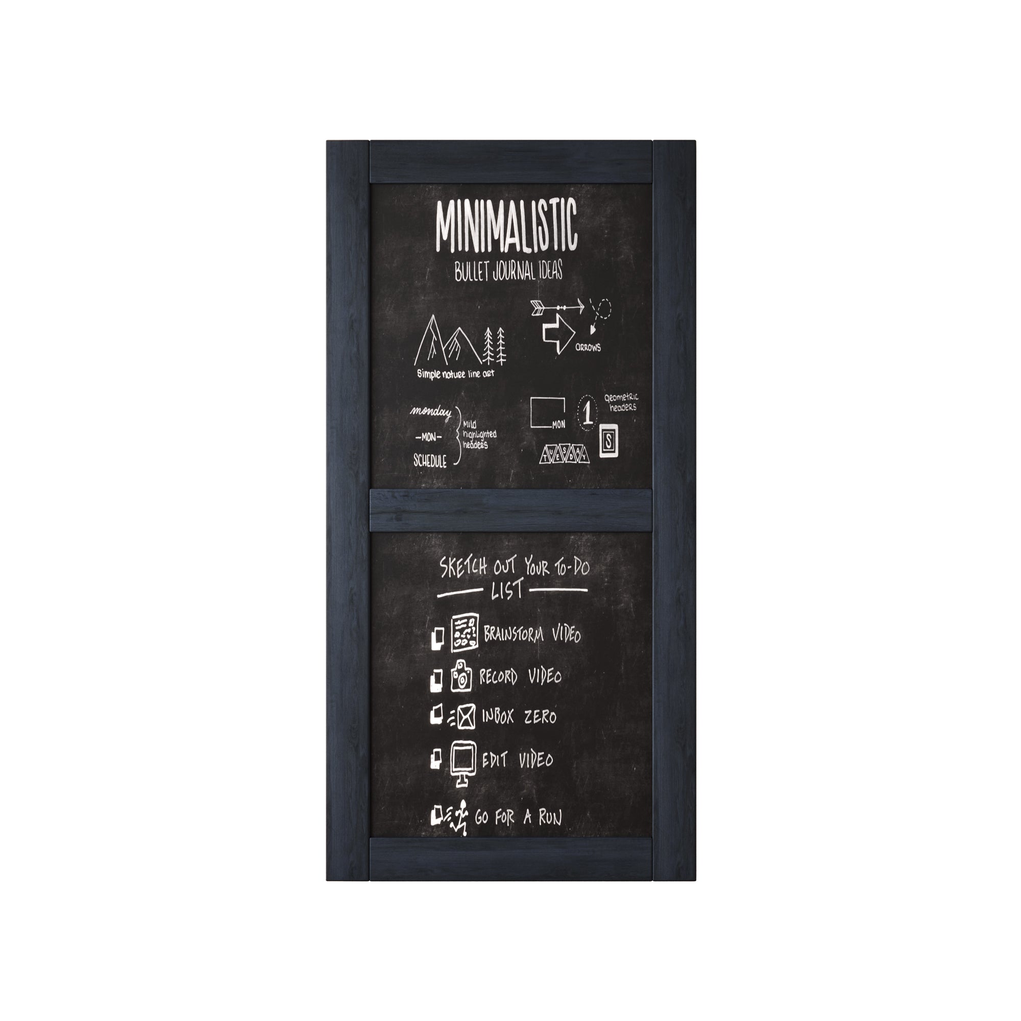 80" Height Navy Chalkboard Design Unassembled & Finished Pine Wood Barn Door (Interior Use Only)