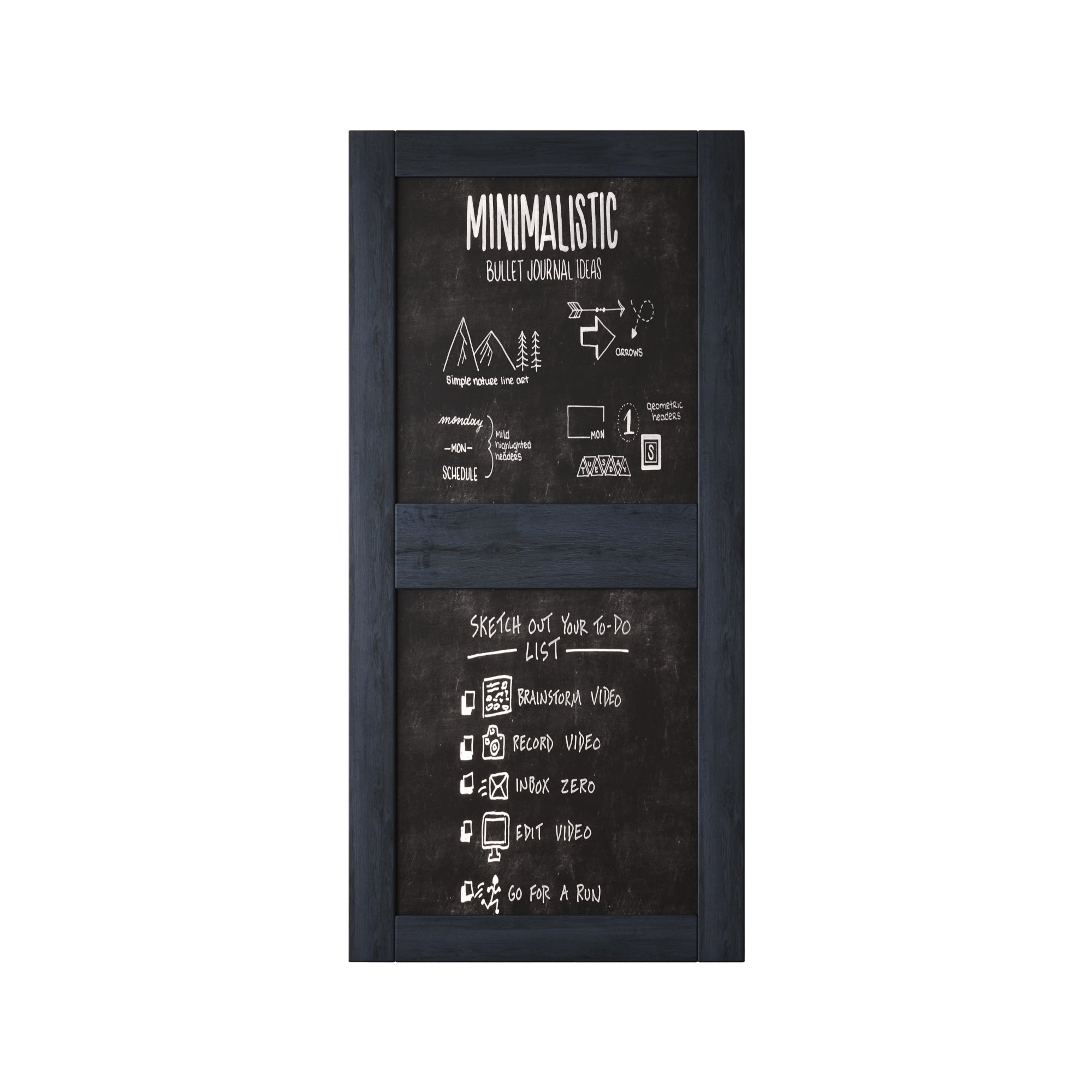 84" Height Navy Chalkboard Design Unassembled & Finished Pine Wood Barn Door (Interior Use Only)