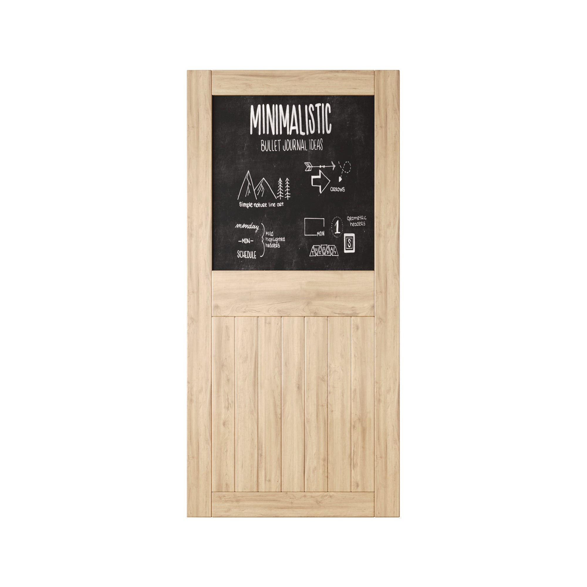 84" Height Top Chalkboard Panel Unassembled & Unfinished Pine Wood Barn Door (Interior Use Only)