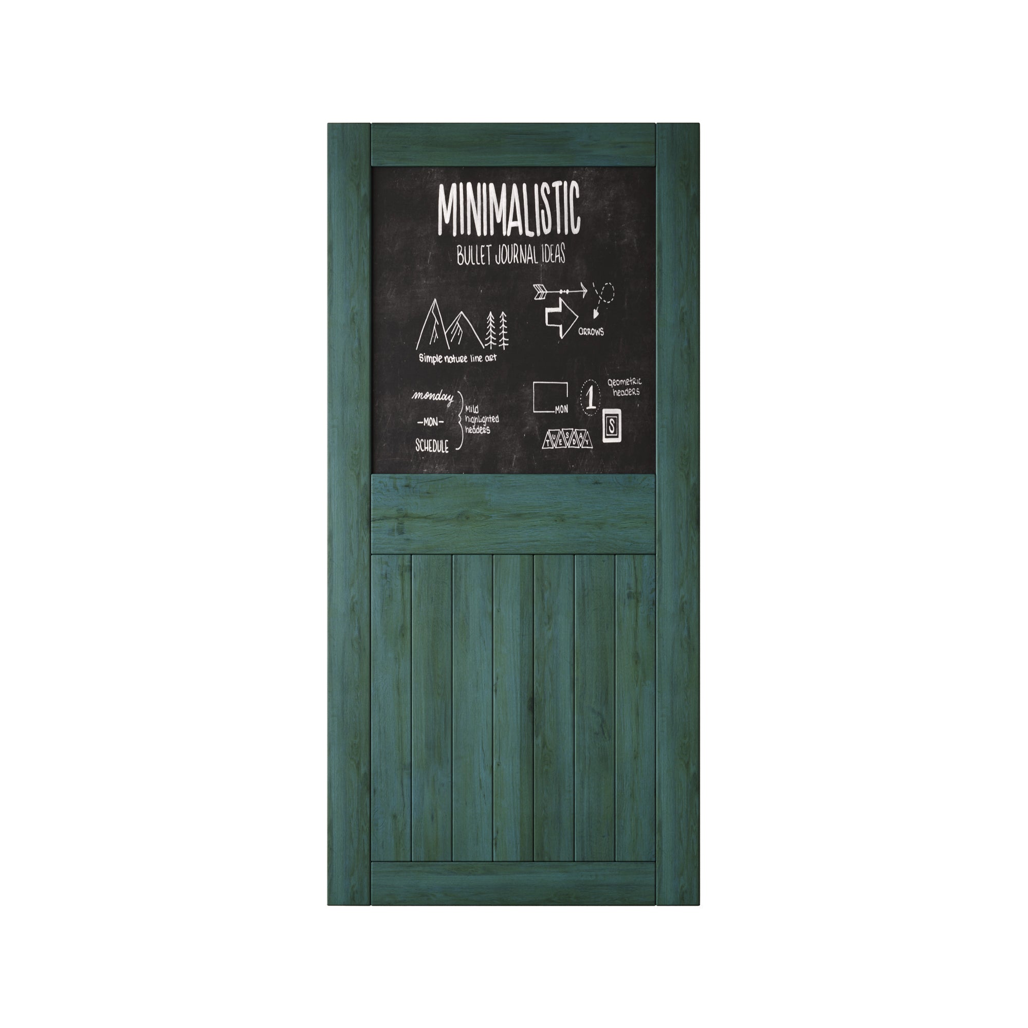 84" Height Royal Pine Top Chalkboard Panel Unassembled & Finished Pine Wood Barn Door (Interior Use Only)