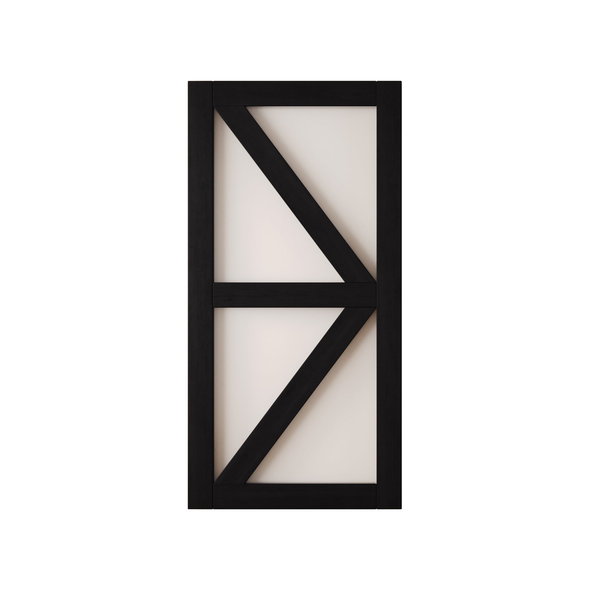 80" Height Black Frosted Glass Arrow Design Unassembled & Finished Pine Wood Barn Door (Interior Use Only)