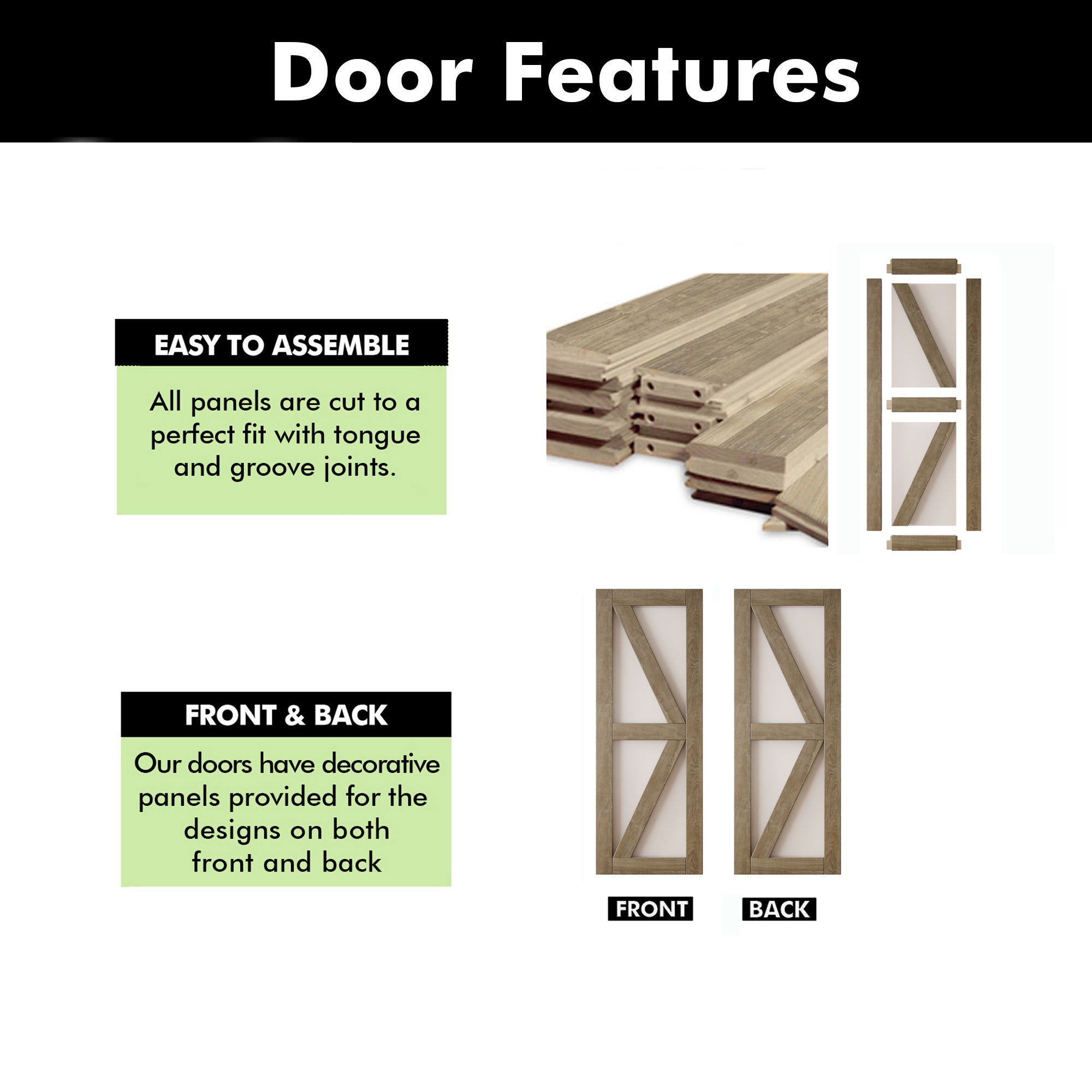 80" Height Classic Gray Frosted Glass Arrow Design Unassembled & Finished Pine Wood Barn Door (Interior Use Only)