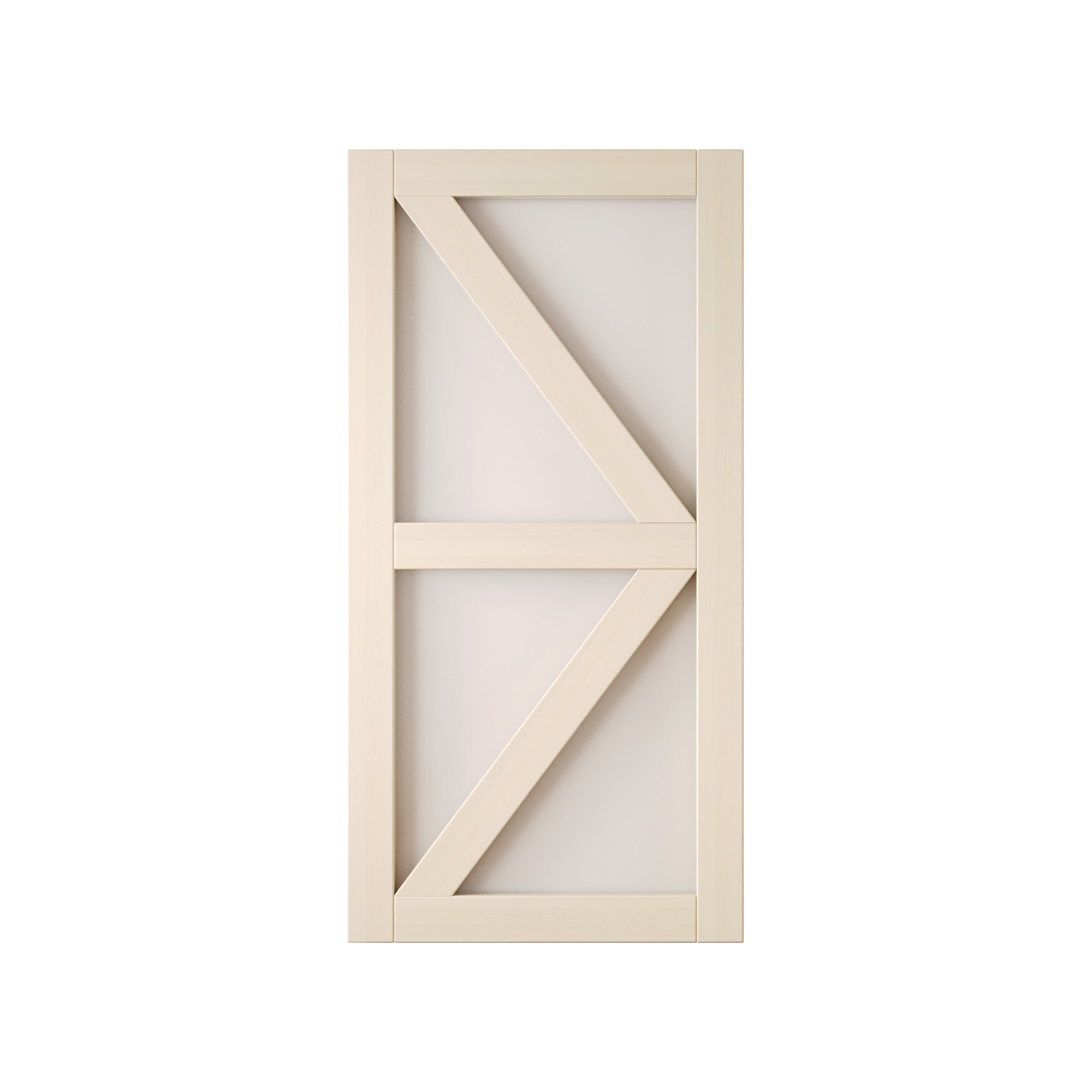 80" Height Tinsmith Gray Frosted Glass Arrow Design Unassembled & Finished Pine Wood Barn Door (Interior Use Only)