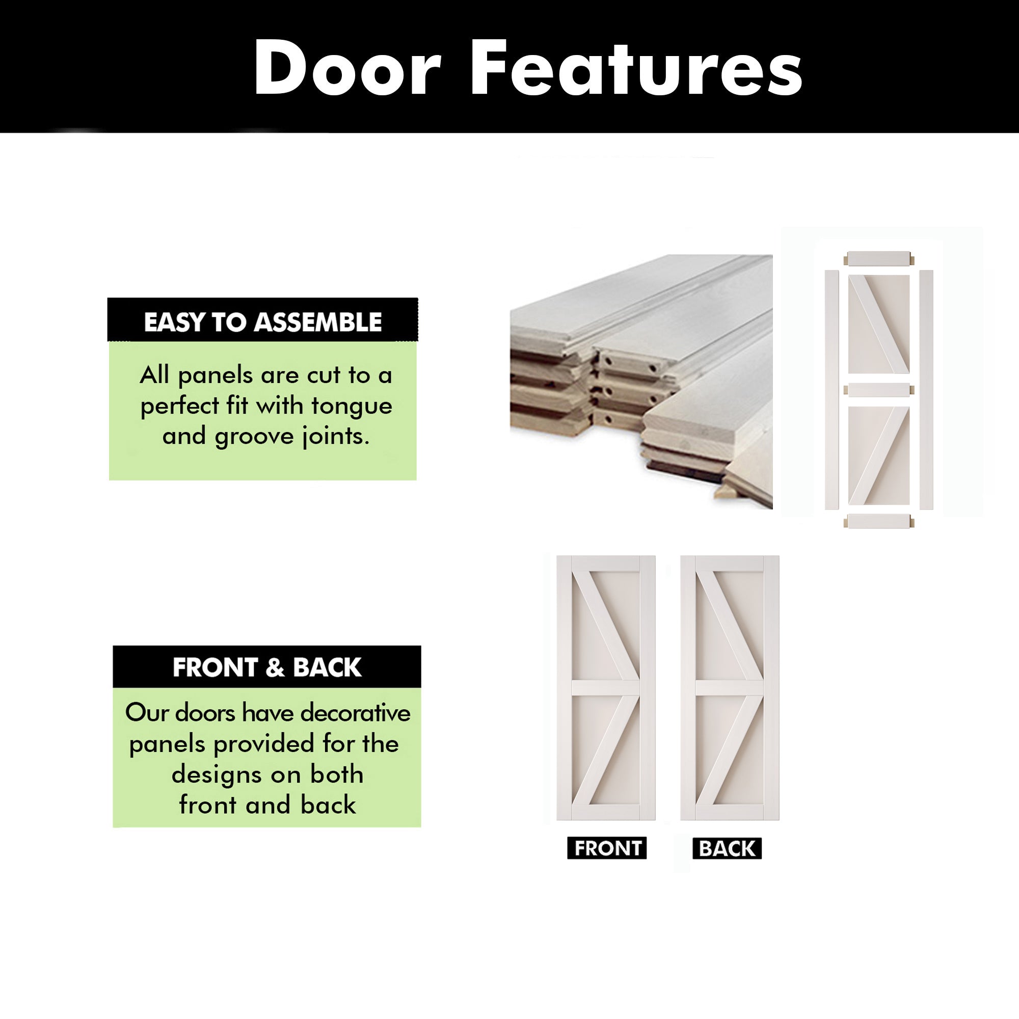 80" Height White Frosted Glass Arrow Design Unassembled & Finished Pine Wood Barn Door (Interior Use Only)