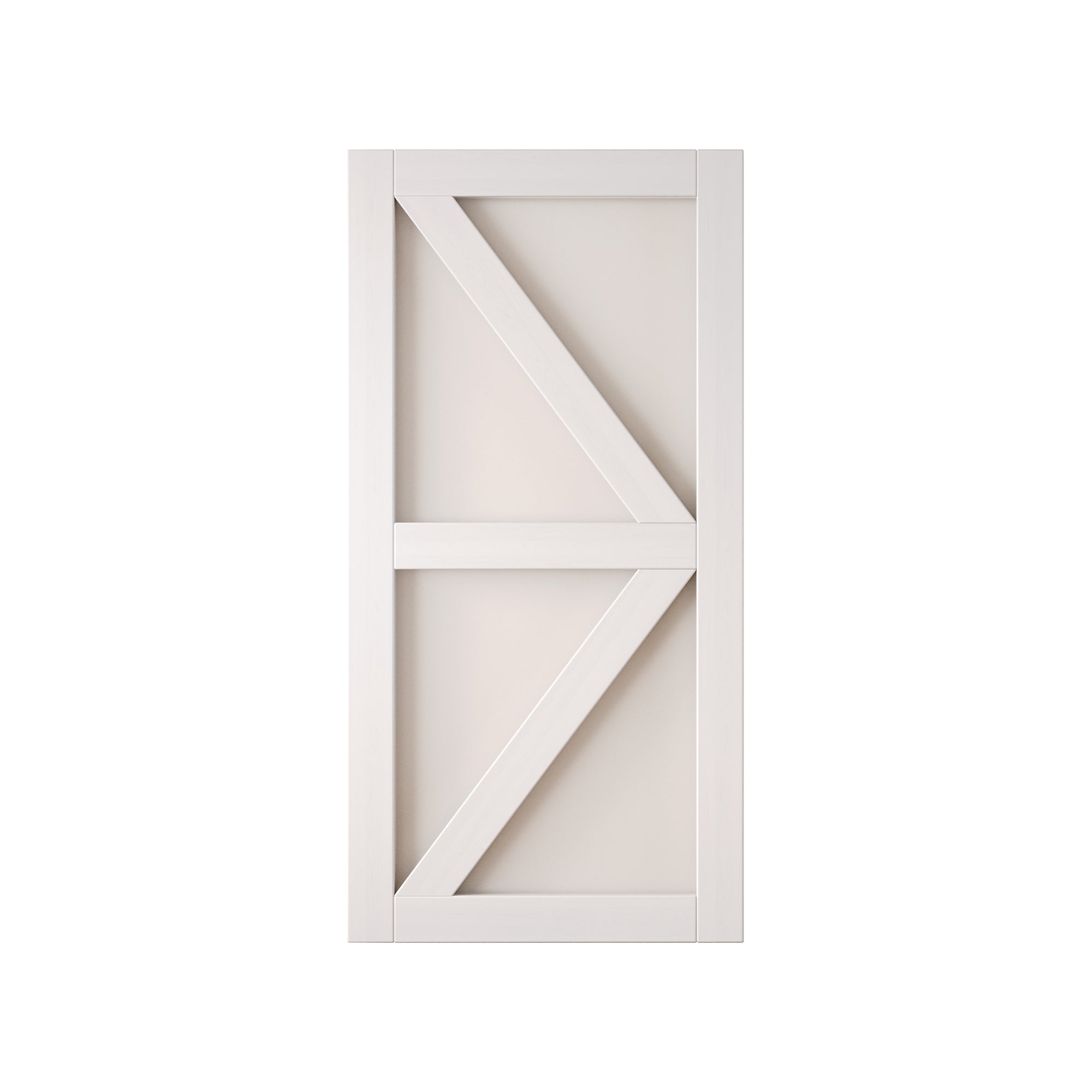 80" Height White Frosted Glass Arrow Design Unassembled & Finished Pine Wood Barn Door (Interior Use Only)