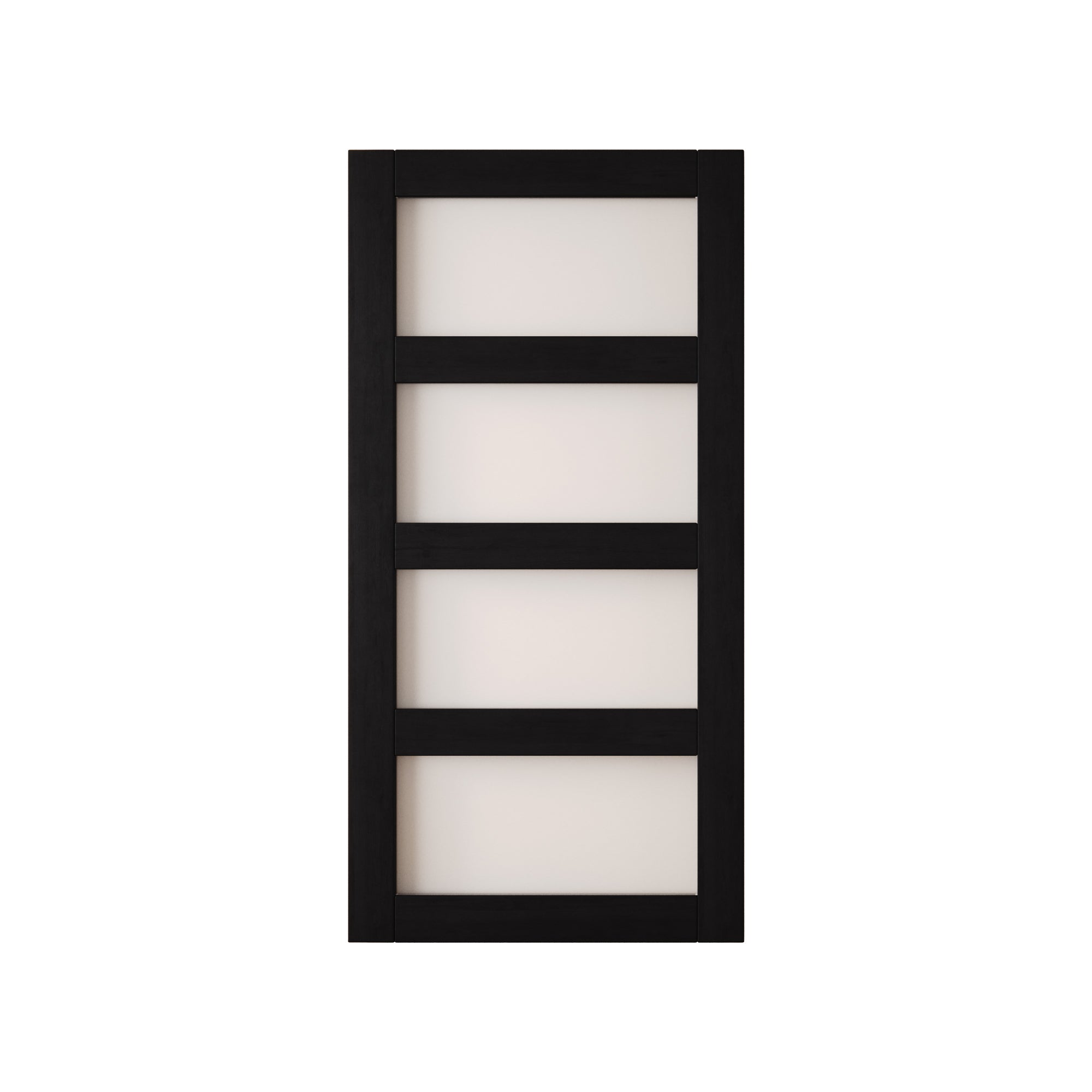 80" Height Black 4-Lite Frosted Glass Unassembled & Finished Pine Wood Barn Door (Interior Use Only)