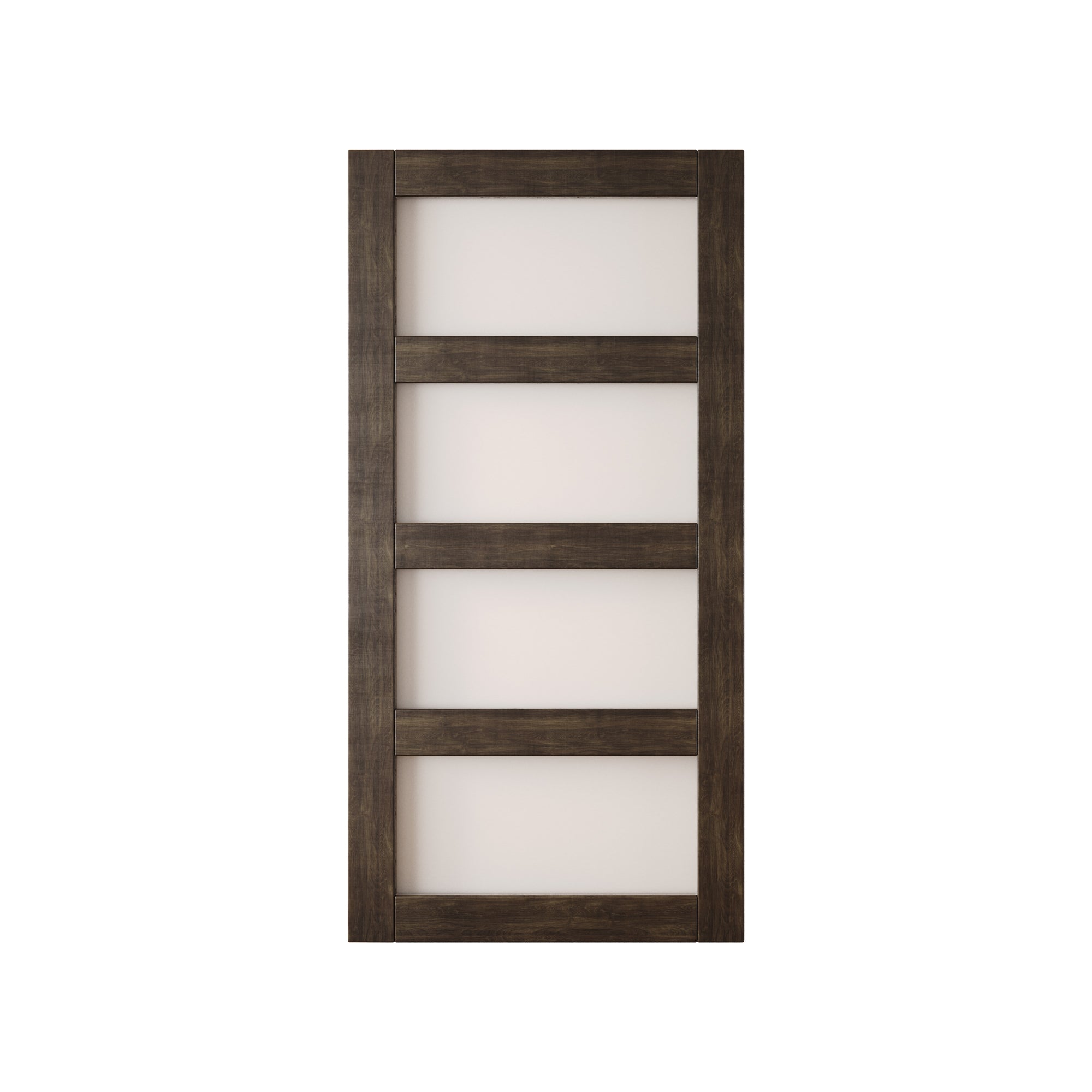 80" Height Ebony 4-Lite Frosted Glass Unassembled & Finished Pine Wood Barn Door (Interior Use Only)