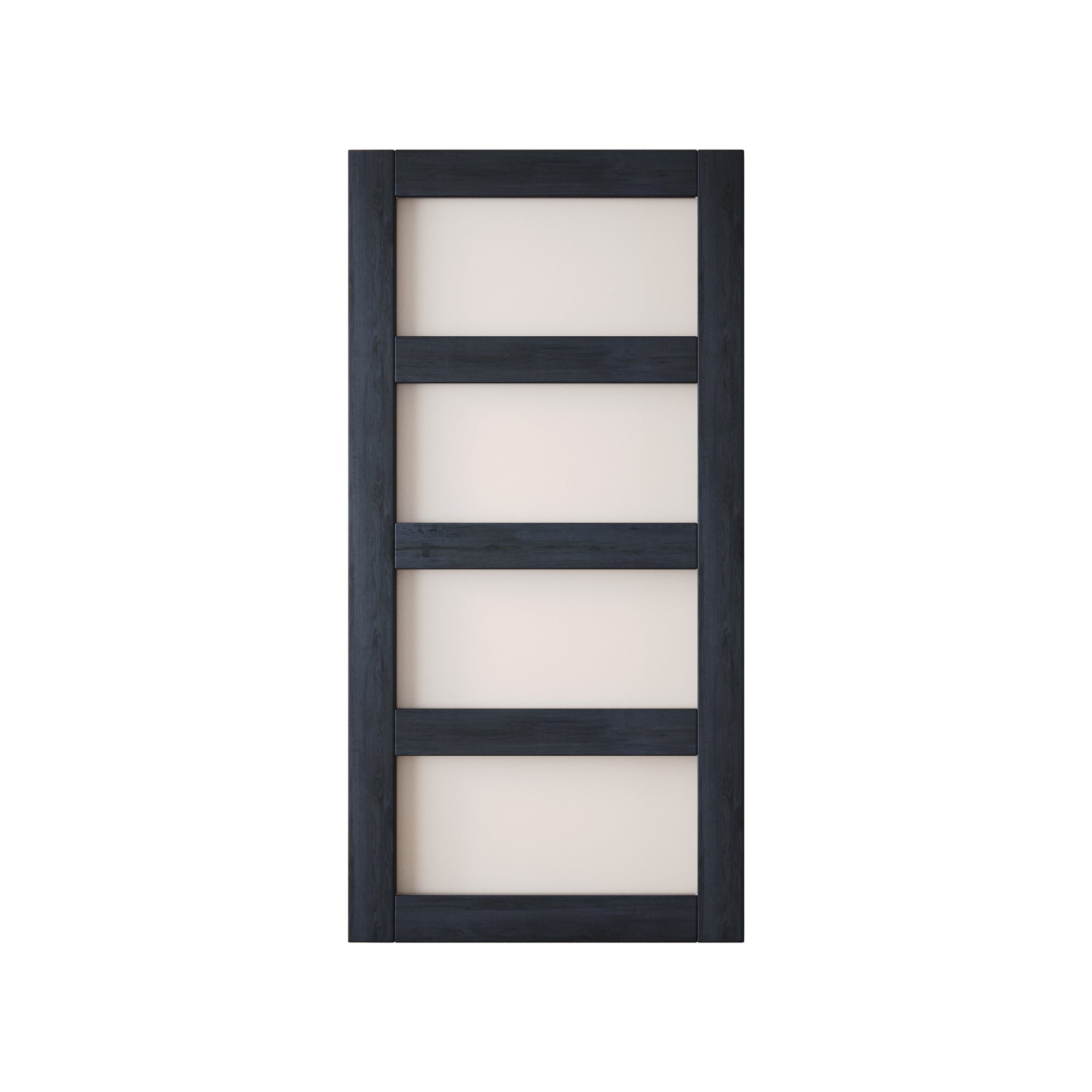 80" Height Navy 4-Lite Frosted Glass Unassembled & Finished Pine Wood Barn Door (Interior Use Only)