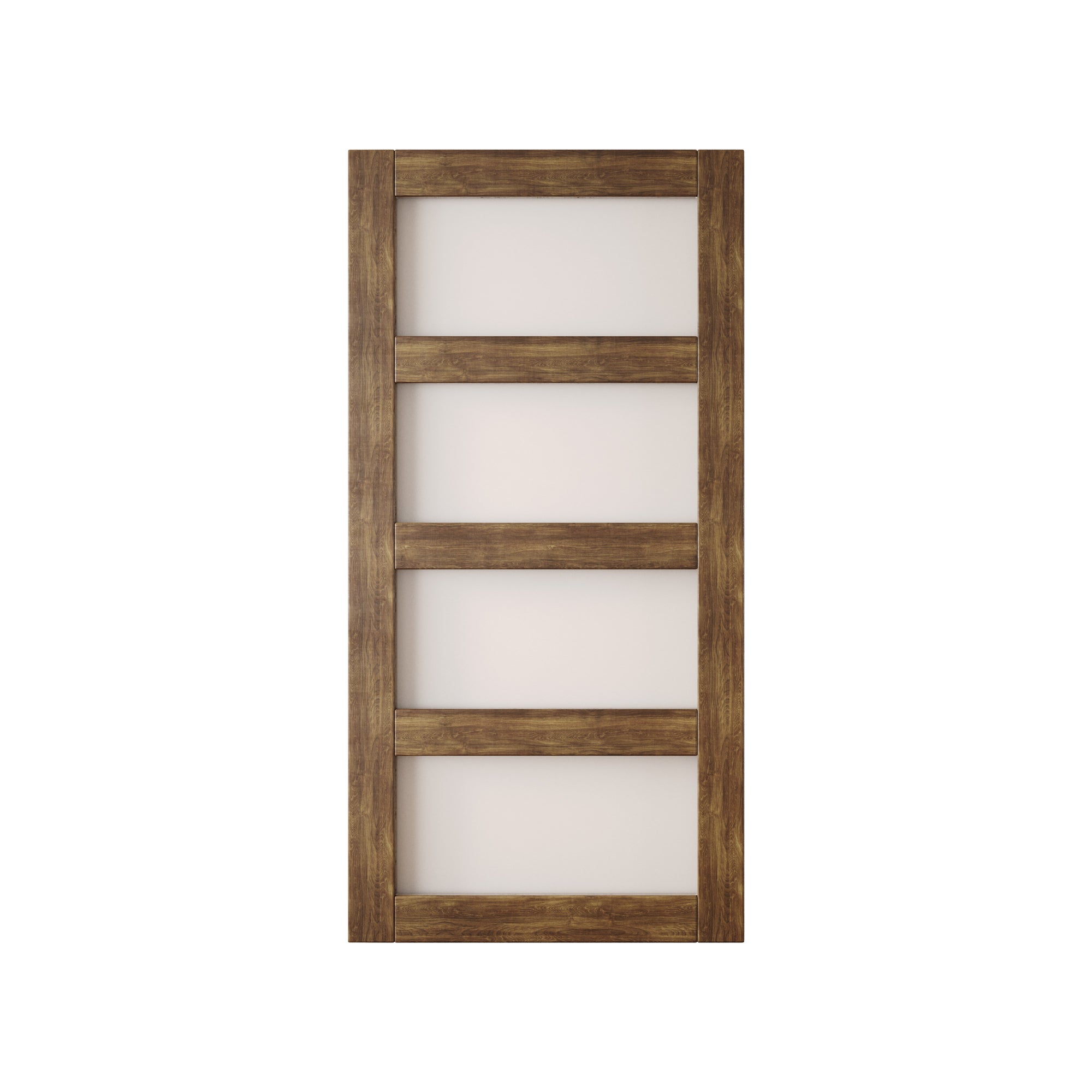 80" Height Dark Walnut 4-Lite Frosted Glass Unassembled & Finished Pine Wood Barn Door (Interior Use Only)