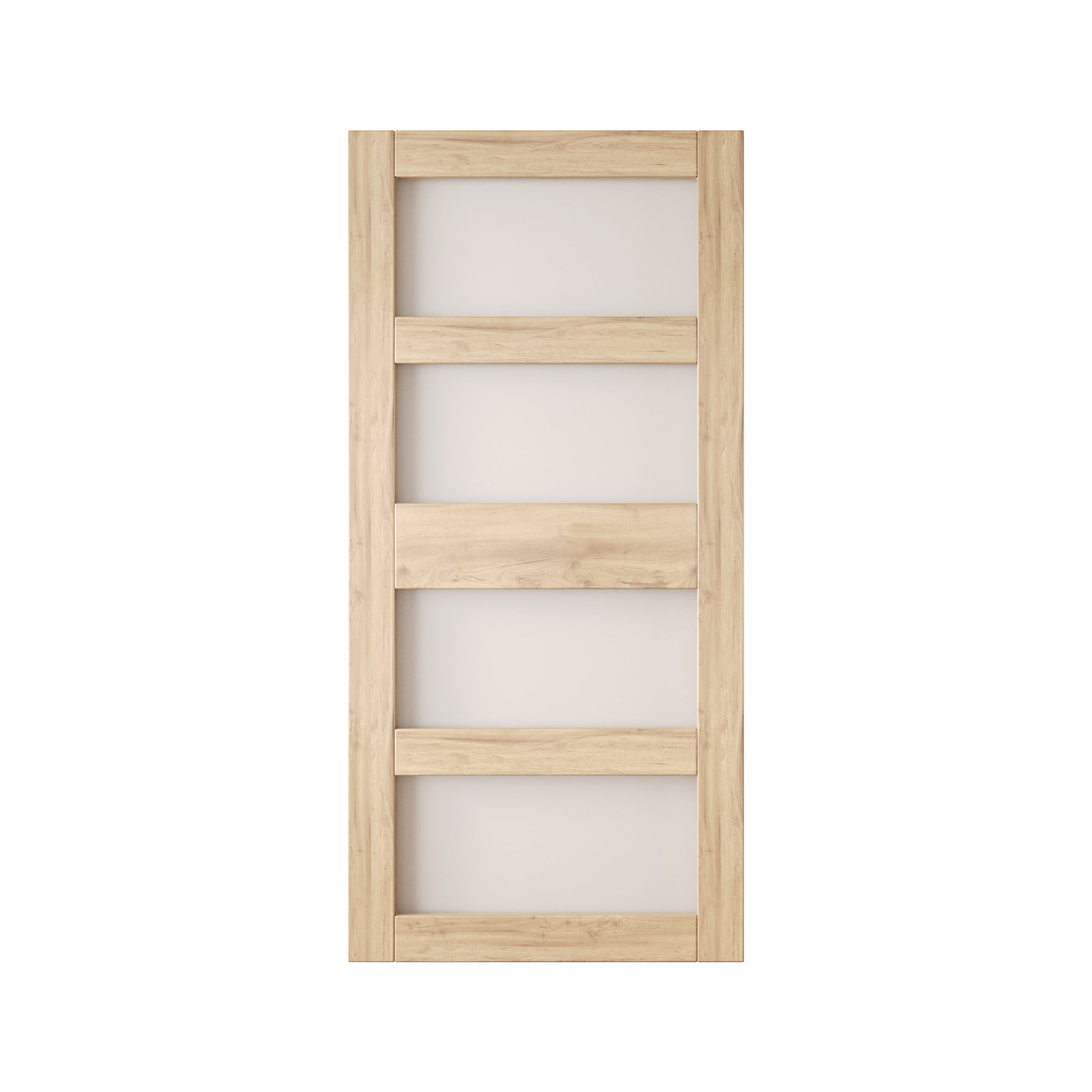 84" Height 4-Lite Frosted Glass Unassembled & Unfinished Pine Wood Barn Door (Interior Use Only)