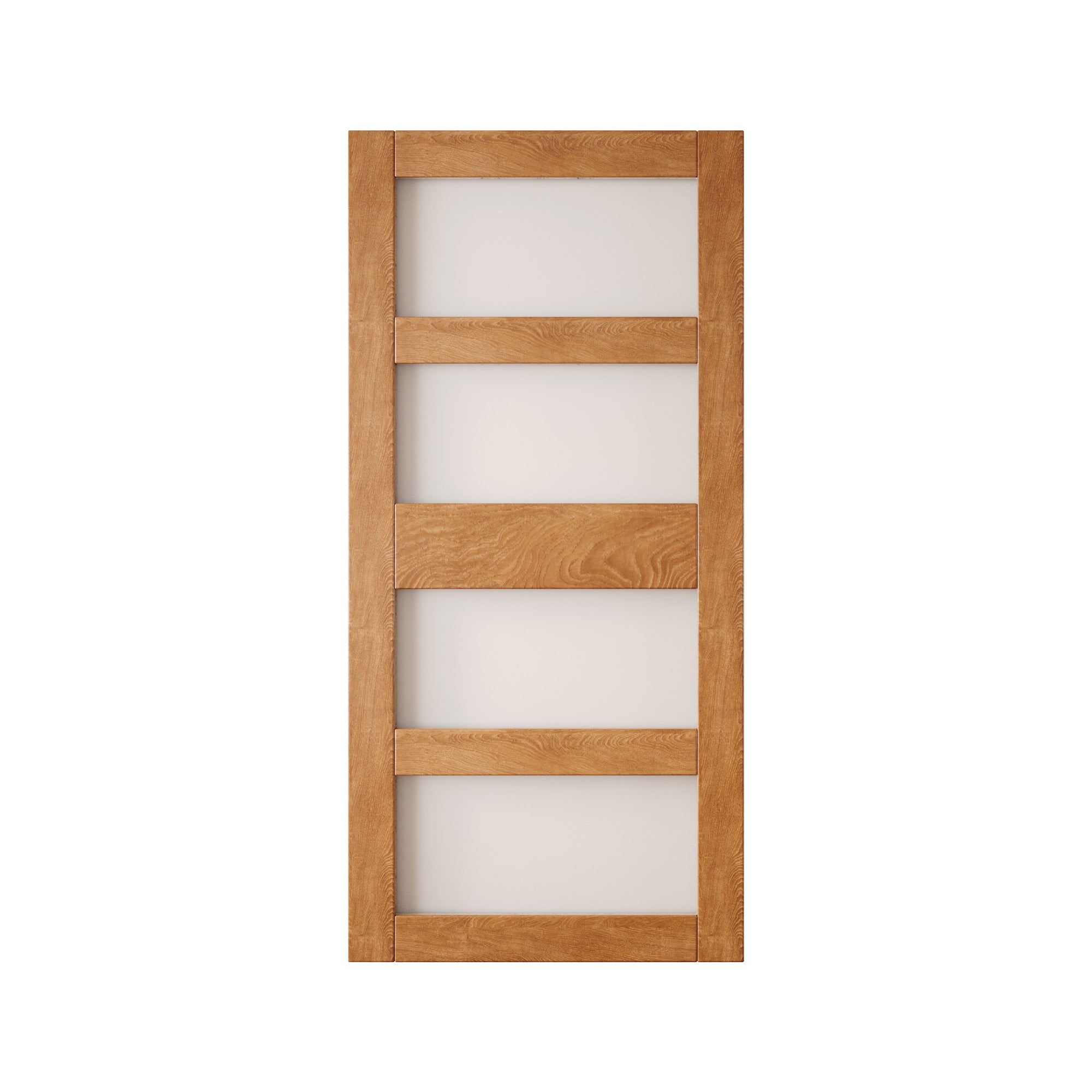 84" Height Early American 4-Lite Frosted Glass Unassembled & Finished Pine Wood Barn Door (Interior Use Only)