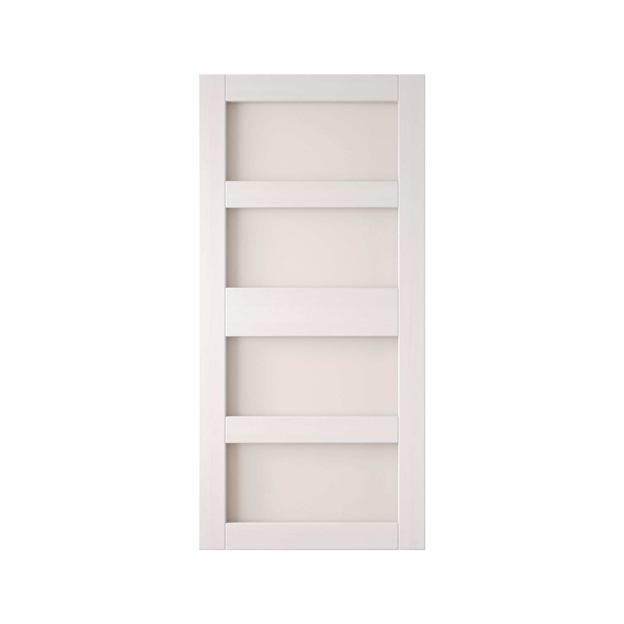 84" Height White 4-Lite Frosted Glass Unassembled & Finished Pine Wood Barn Door (Interior Use Only)