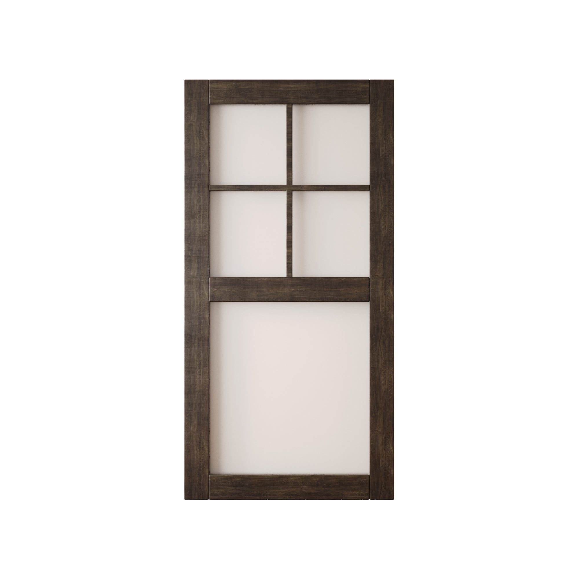 80" Height Ebony 5-Lite Frosted Glass Unassembled & Finished Pine Wood Barn Door (Interior Use Only)