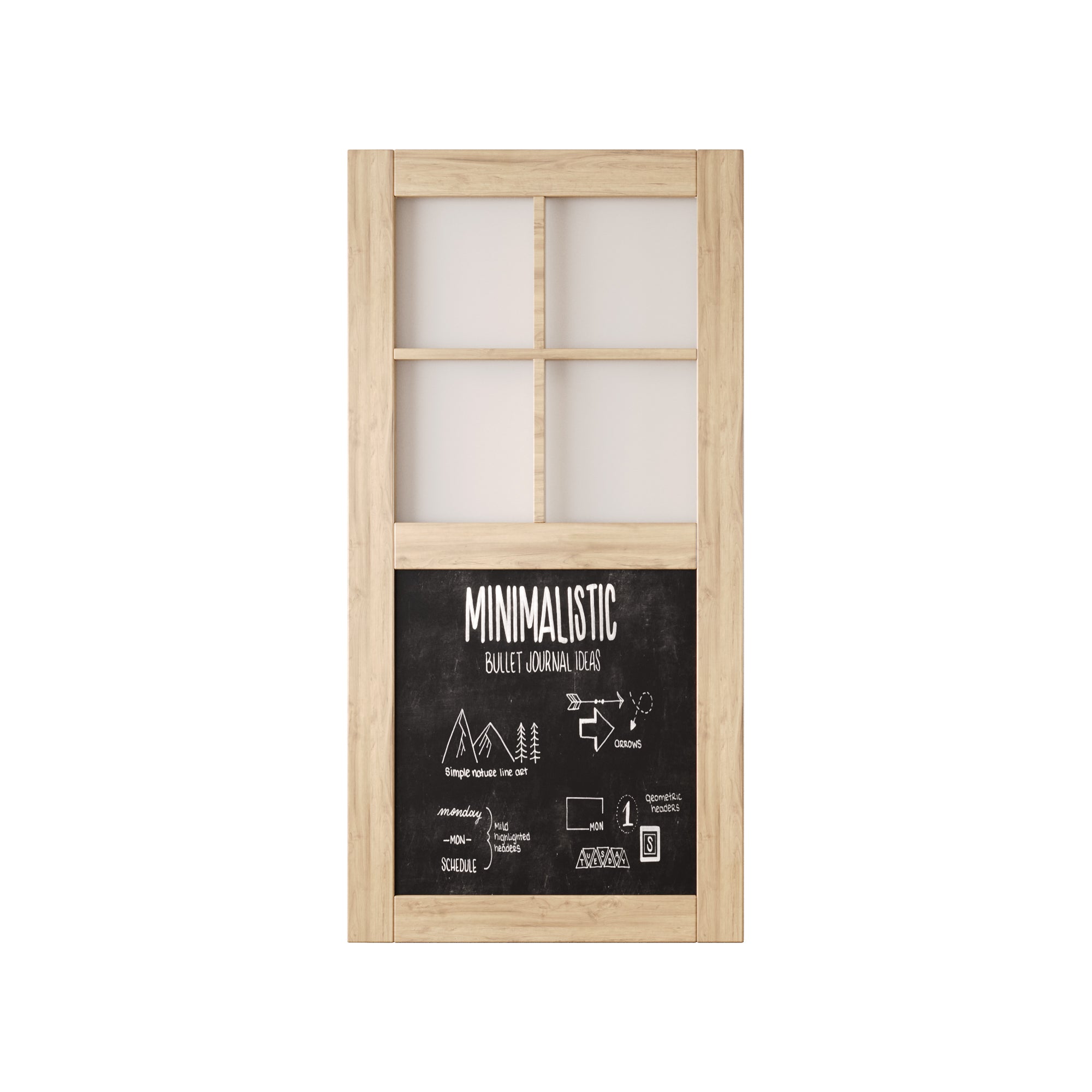 80" Height Half Lite Chalkboard Unassembled & Unfinished Pine Wood Barn Door (Interior Use Only)