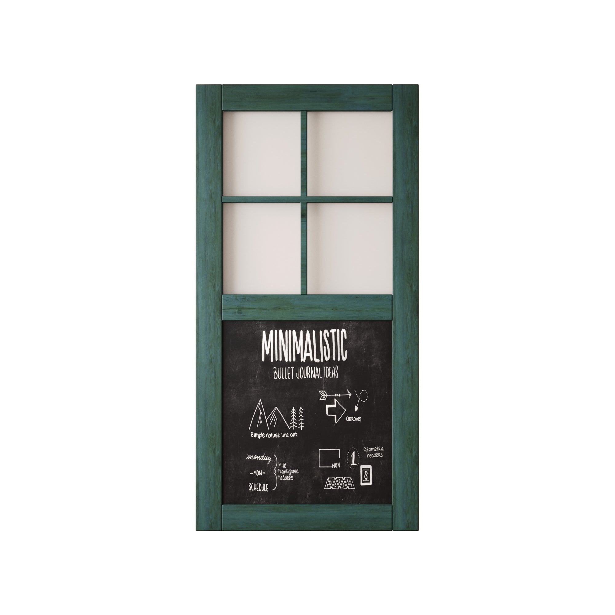 80" Height Royal Pine Half Lite Chalkboard Unassembled & Finished Pine Wood Barn Door (Interior Use Only)