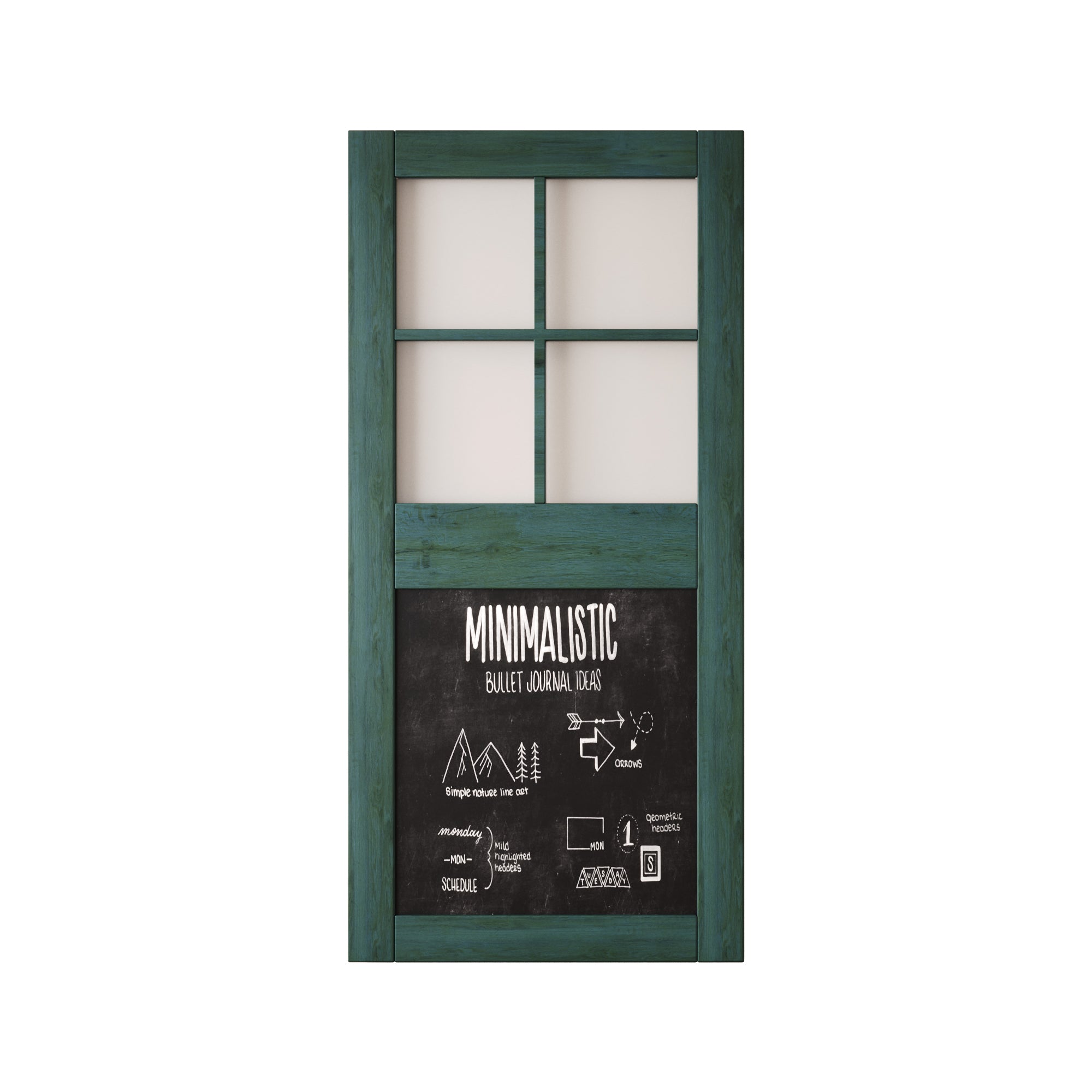 84" Height Royal Pine Half Lite Chalkboard Unassembled & Finished Pine Wood Barn Door (Interior Use Only)