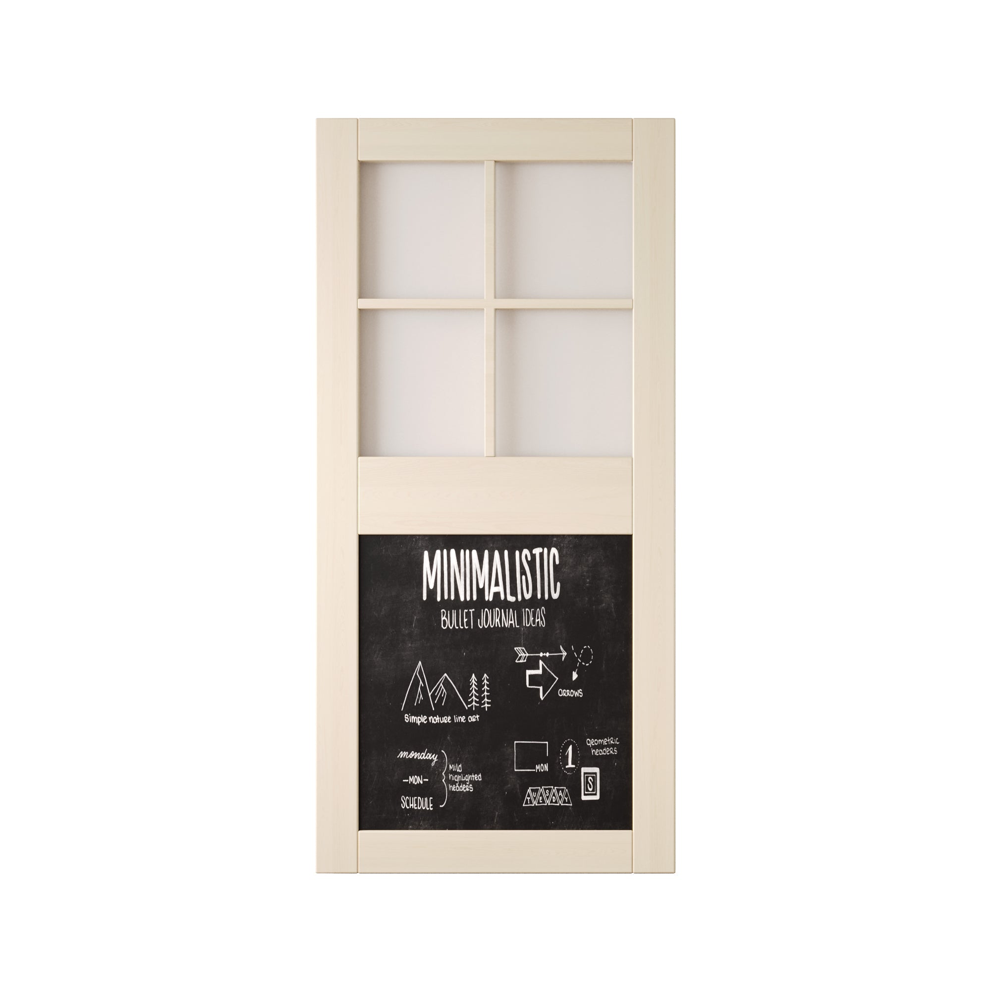 84" Height Tinsmith Gray Half Lite Chalkboard Unassembled & Finished Pine Wood Barn Door (Interior Use Only)