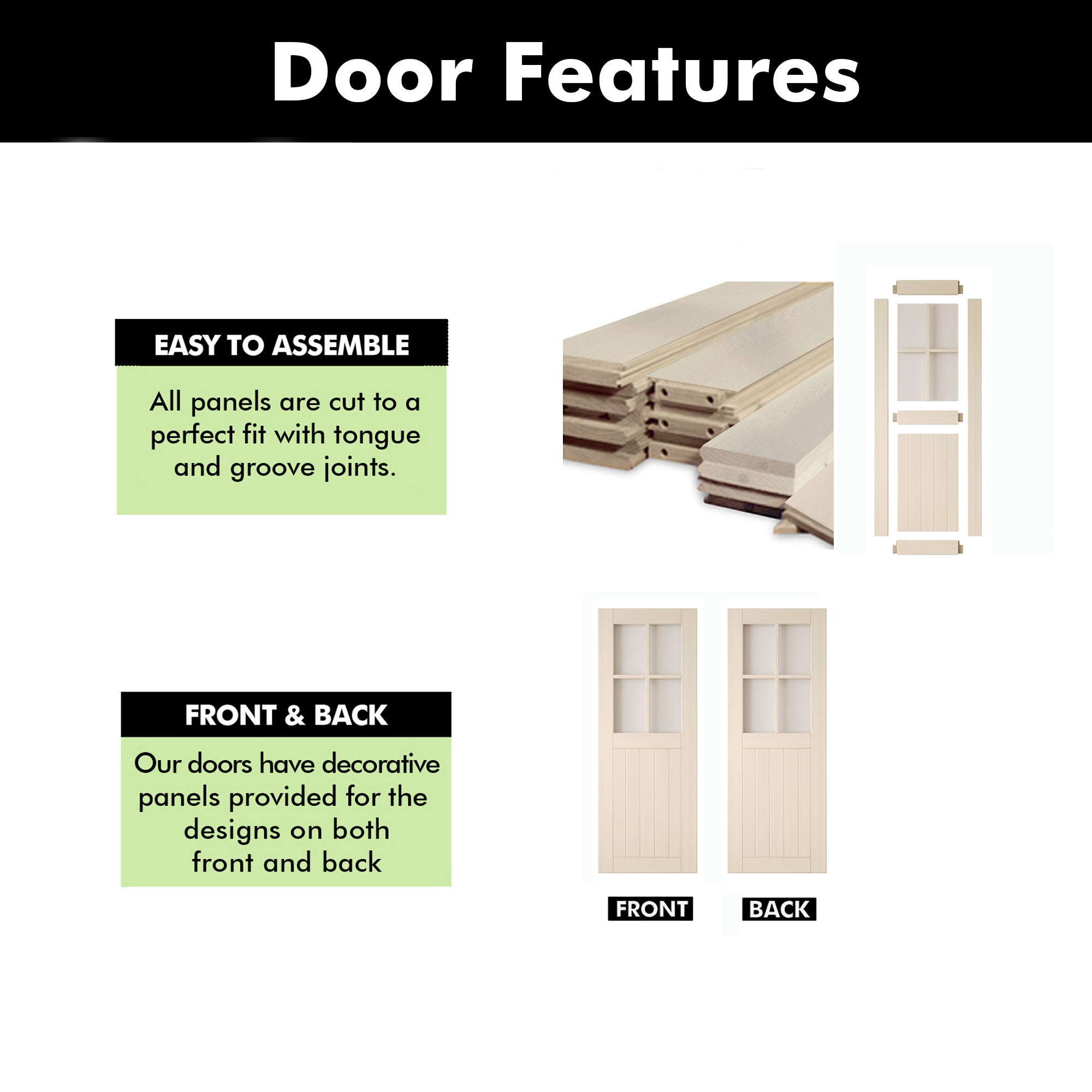 80" Height Tinsmith Gray Half Lite Frosted Glass Cross Design Unassembled & Finished Pine Wood Barn Door (Interior Use Only)