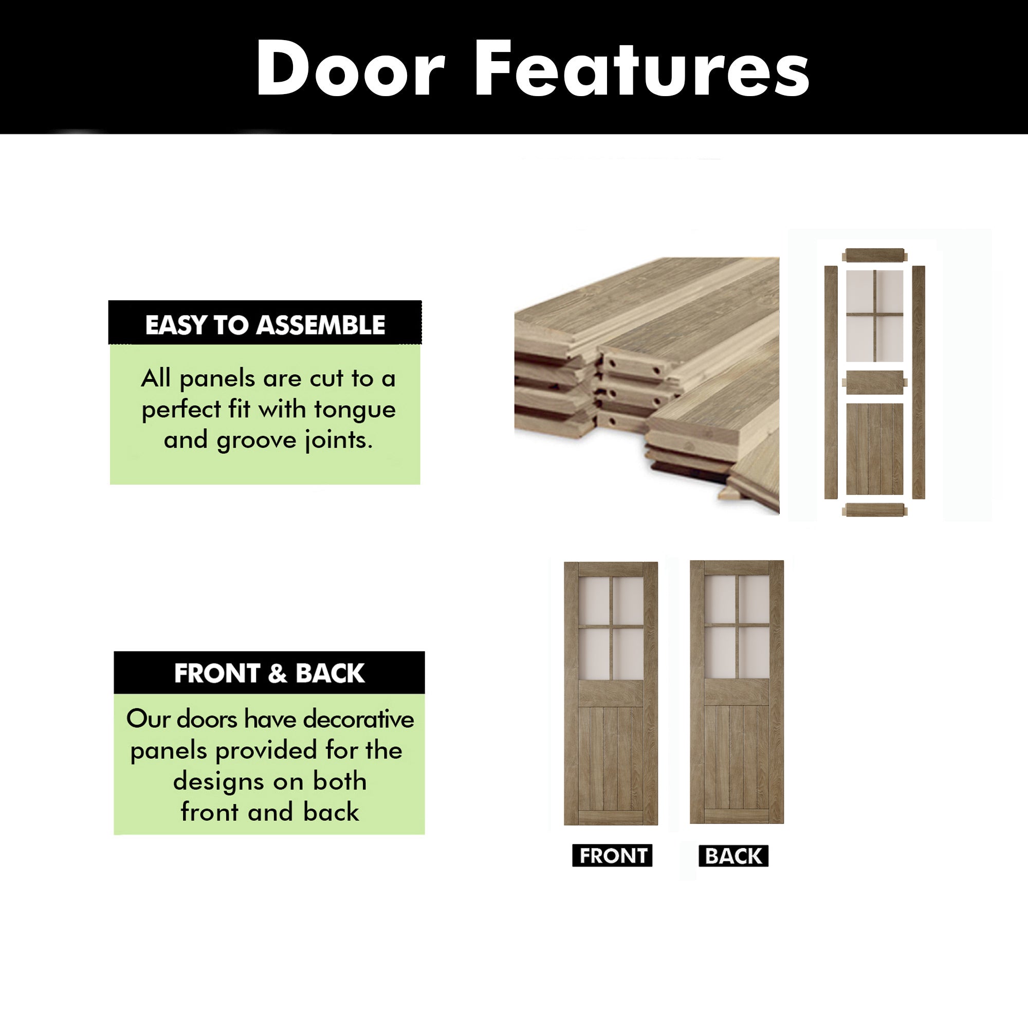 84" Height Classic Gray Half Lite Frosted Glass Cross Design Unassembled & Finished Pine Wood Barn Door (Interior Use Only)