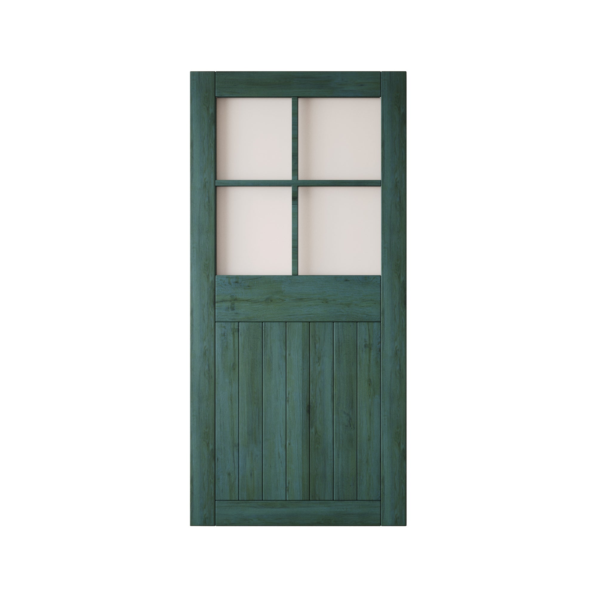 84" Height Royal Pine Half Lite Grid Glass Unassembled & Finished Pine Wood Barn Door (Interior Use Only)