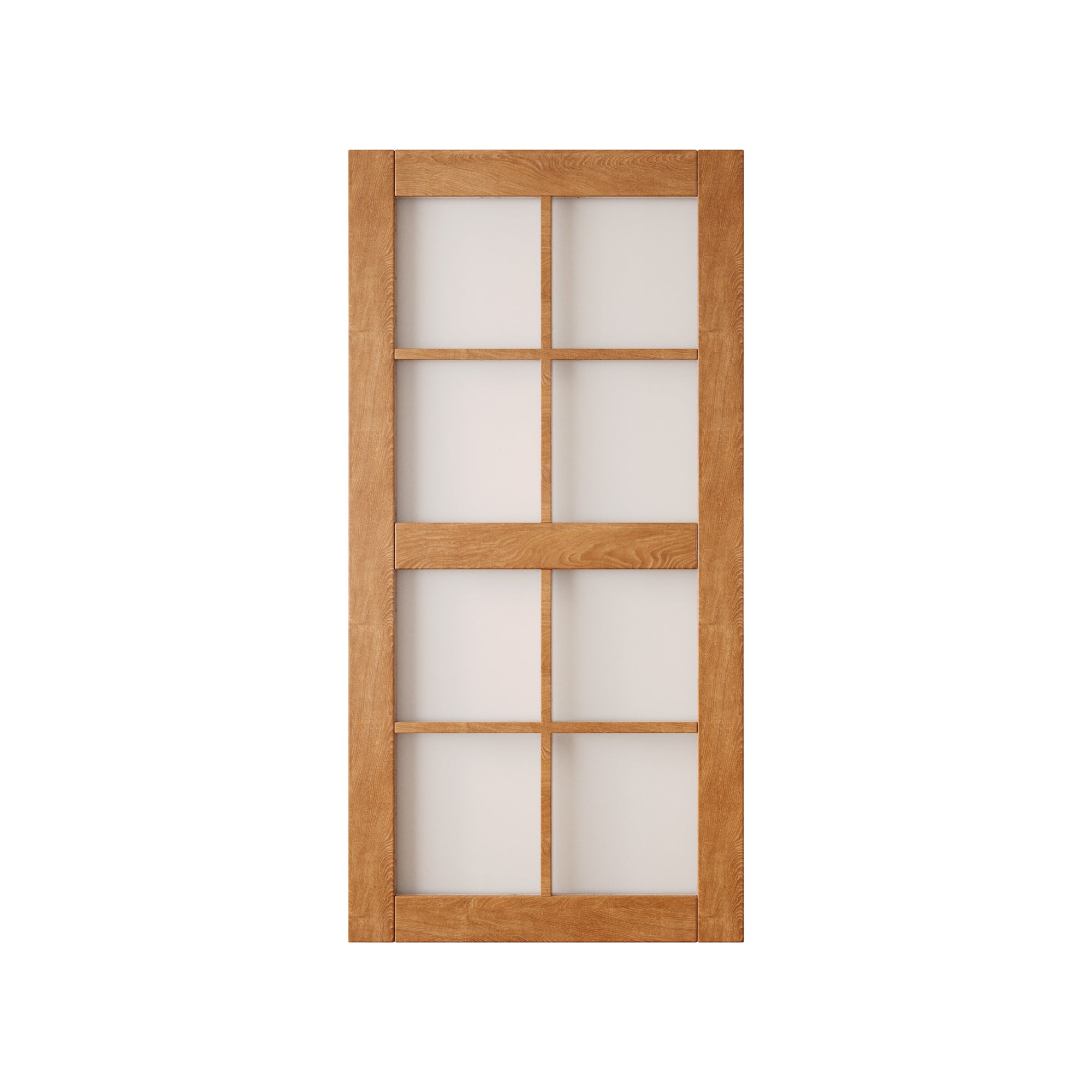 80" Height Early American 8-Lite Frosted Glass Unassembled & Finished Pine Wood Barn Door (Interior Use Only)