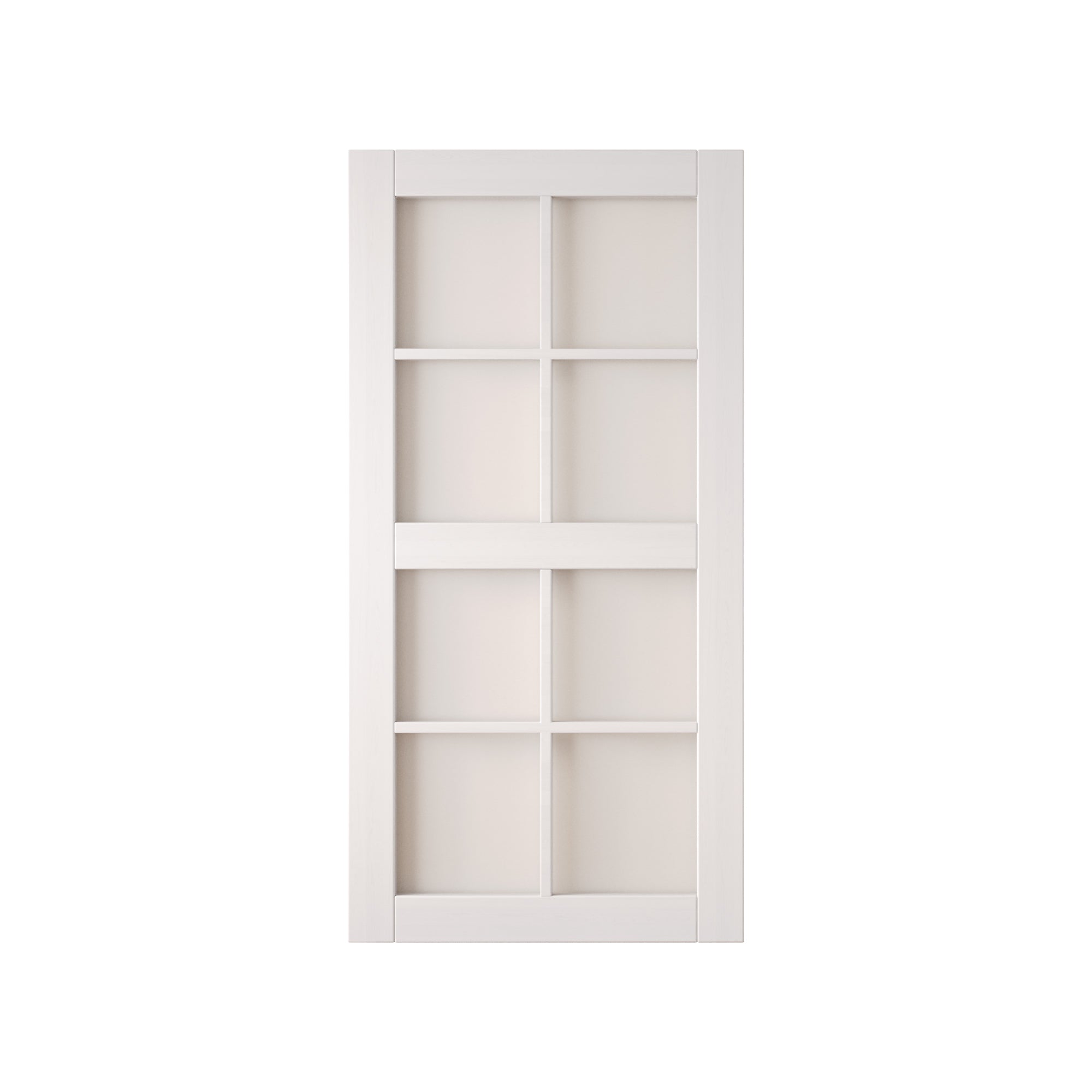 80" Height White 8-Lite Frosted Glass Unassembled & Finished Pine Wood Barn Door (Interior Use Only)