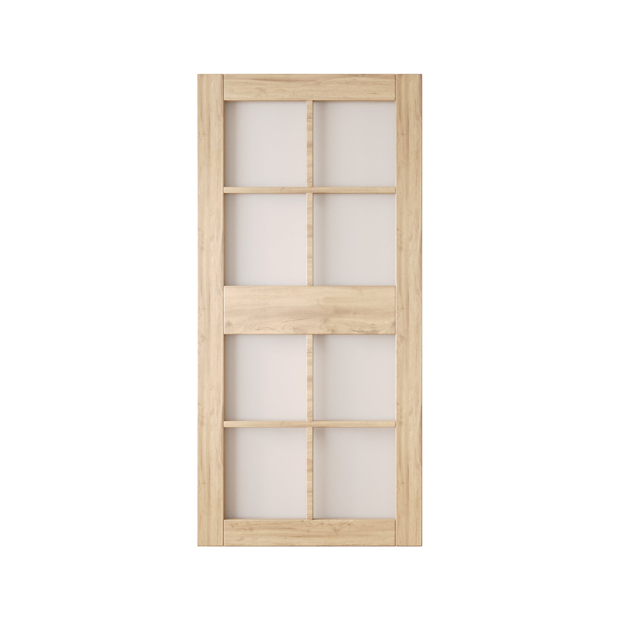 84" Height 8-Lite Frosted Glass Unassembled & Unfinished Pine Wood Barn Door (Interior Use Only)