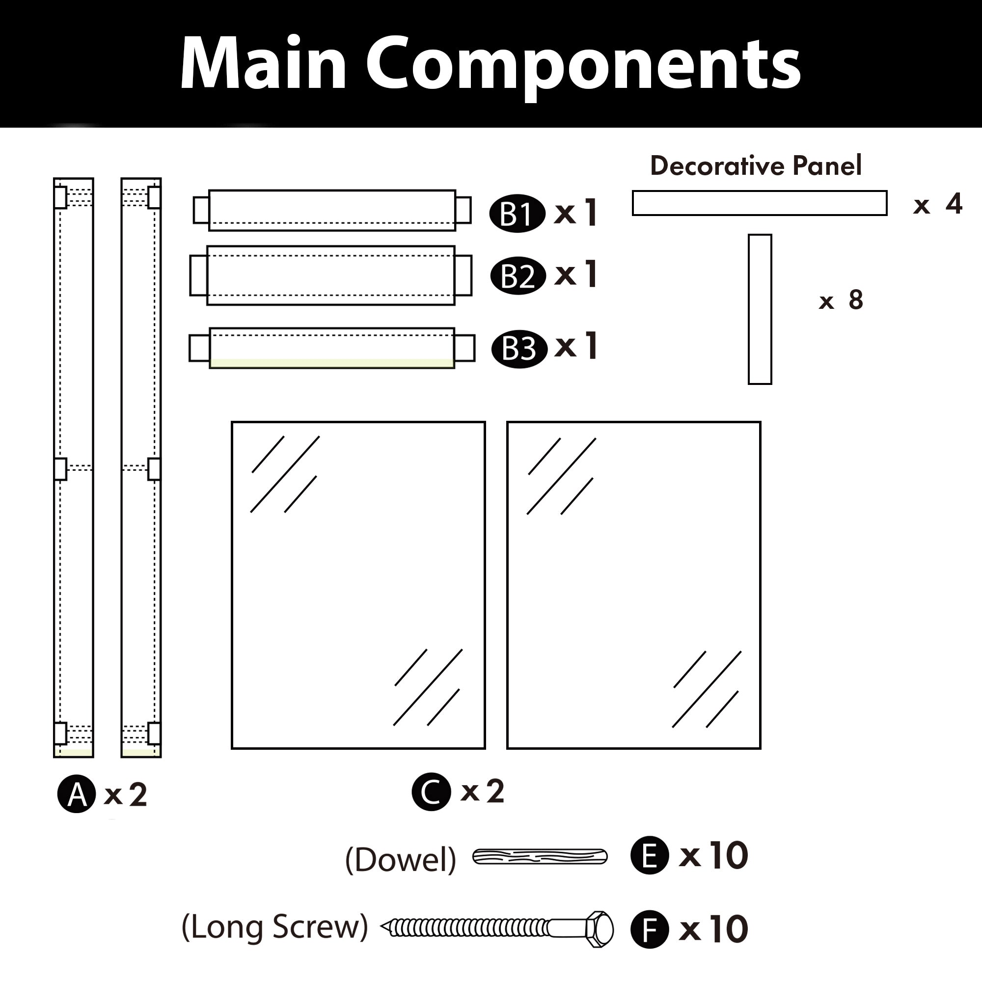 84" Height Black 8-Lite Frosted Glass Unassembled & Finished Pine Wood Barn Door (Interior Use Only)