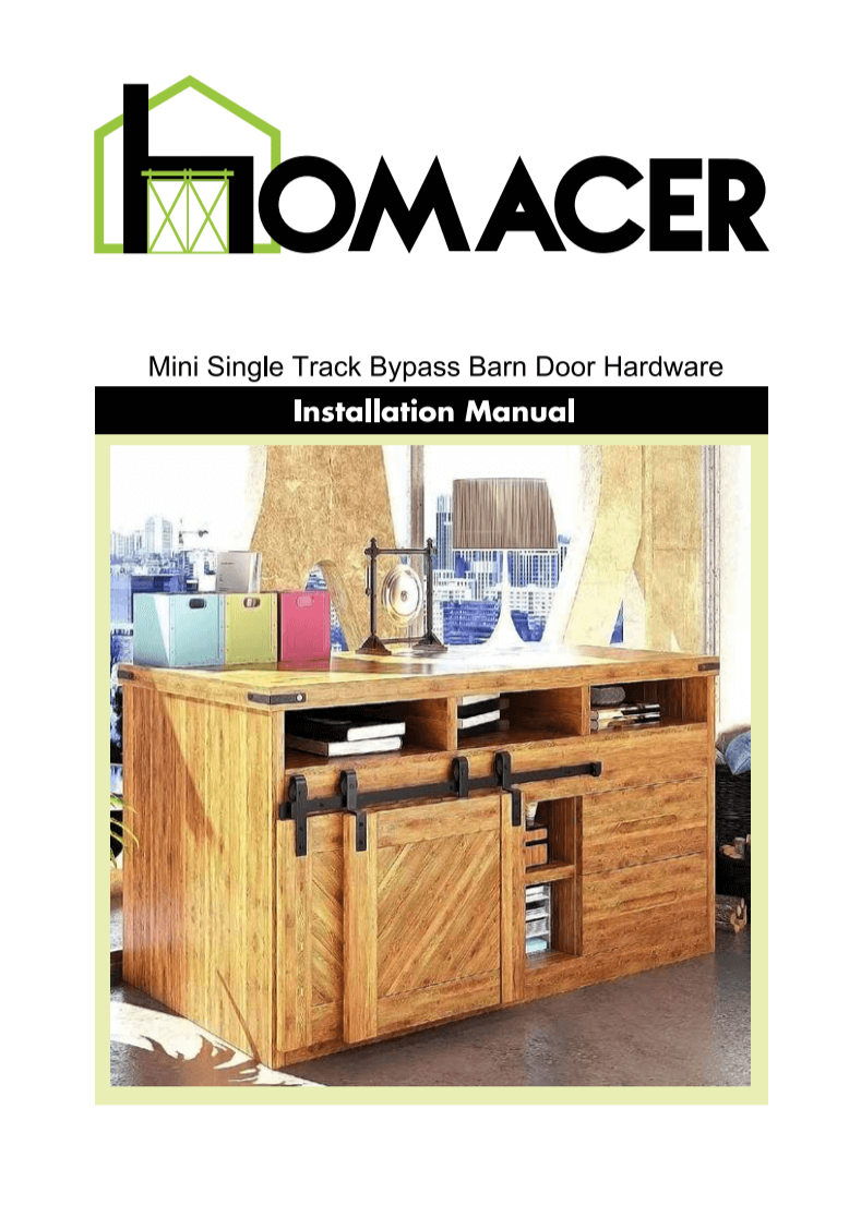 Homacer Mini Barn Door Bypass Hardware Kit Installation Manual