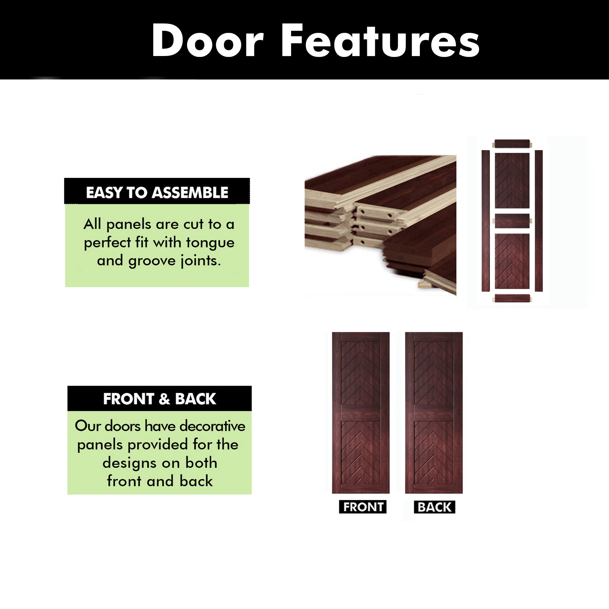 pine wood barn door red fishbone