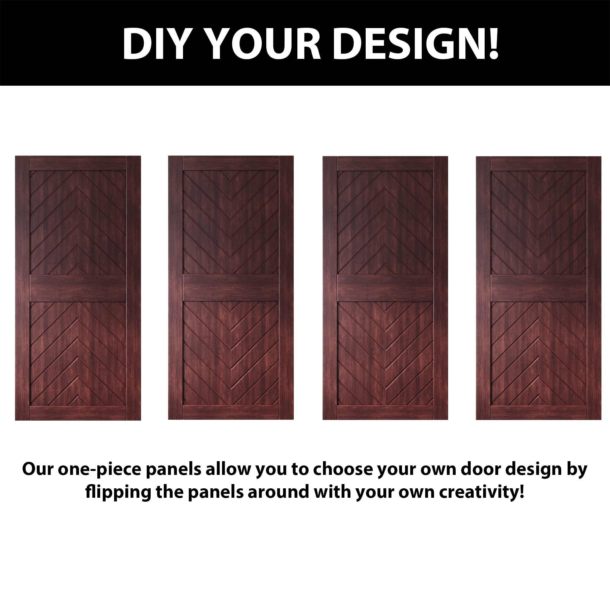 pine wood barn door red fishbone