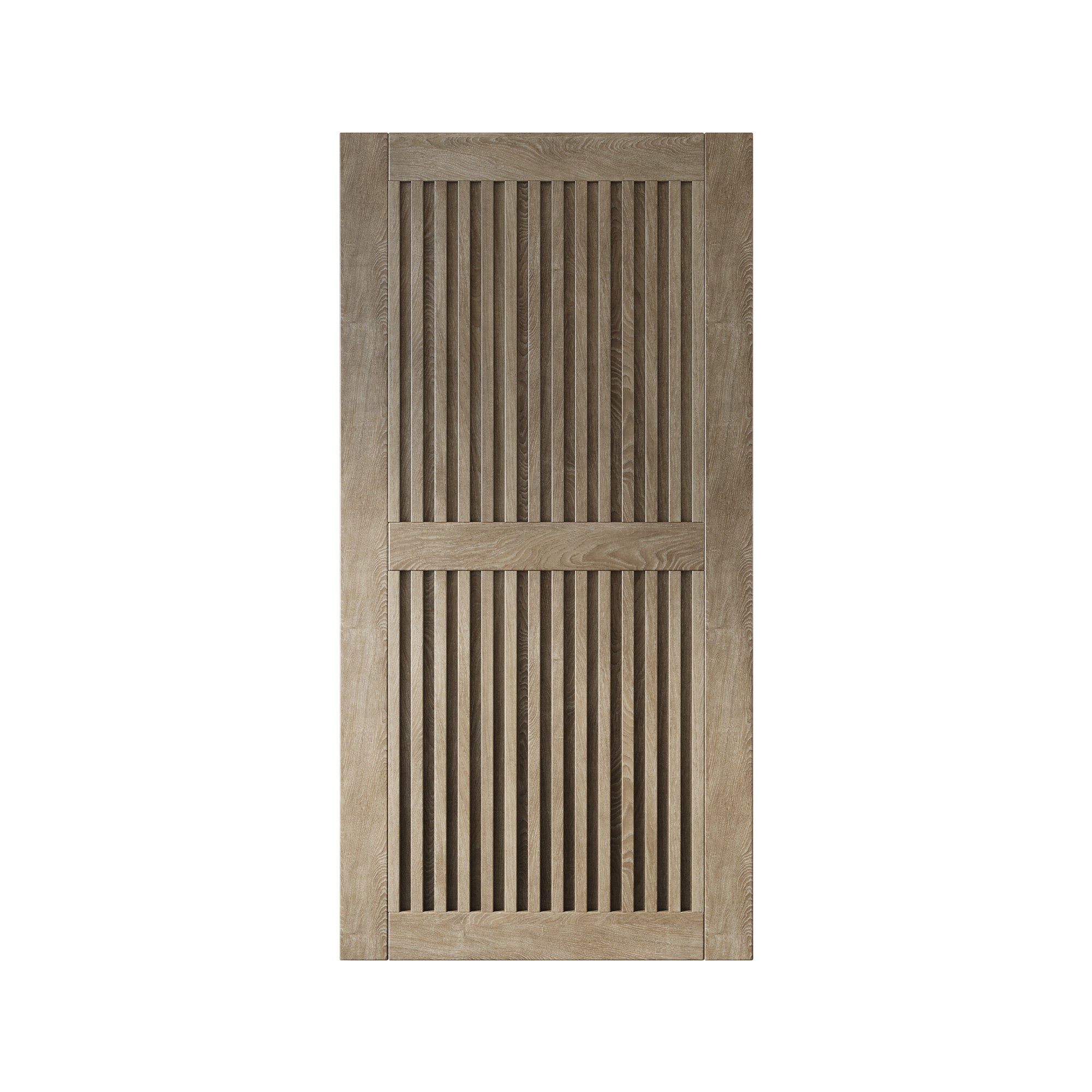 80" Height Classic Gray Vertical Stripe Design Unassembled & Finished Pine Wood Barn Door (Interior Use Only)