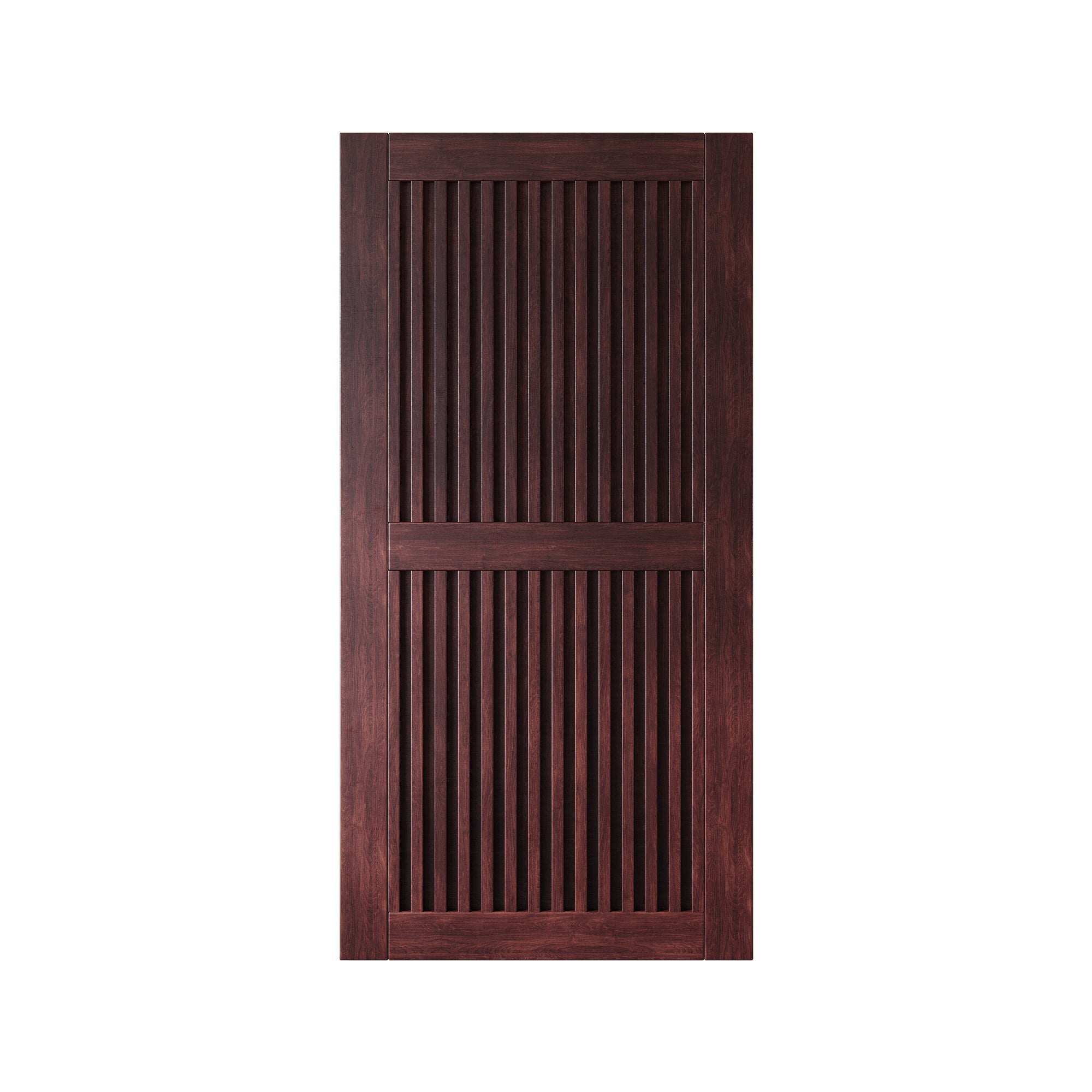 80" Height Red Mahogany Vertical Stripe Design Unassembled & Finished Pine Wood Barn Door (Interior Use Only)