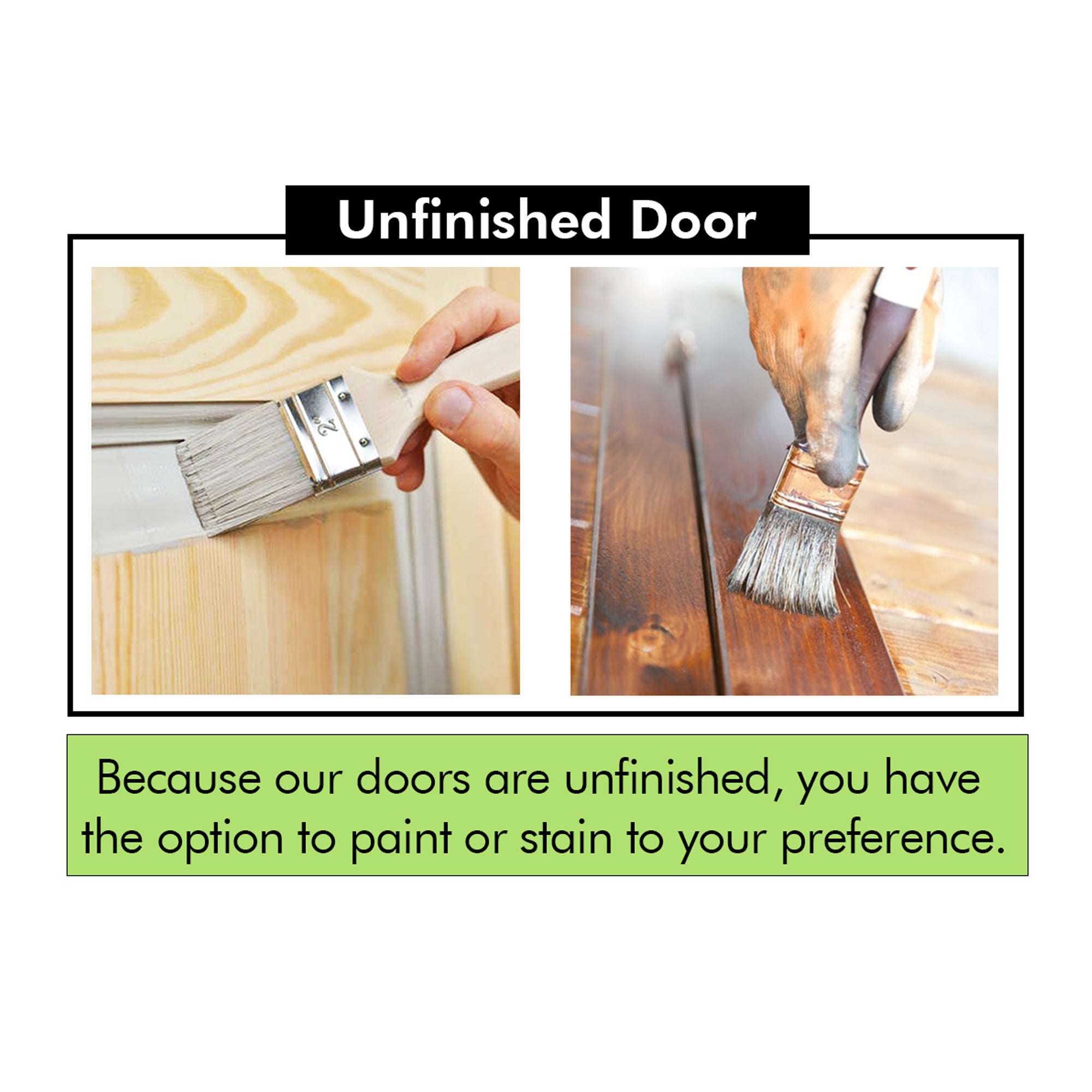 84" Height Vertical Stripe Design Unassembled & Unfinished Pine Wood Barn Door with Non-Bypass Installation Hardware Kit(Interior Use Only)