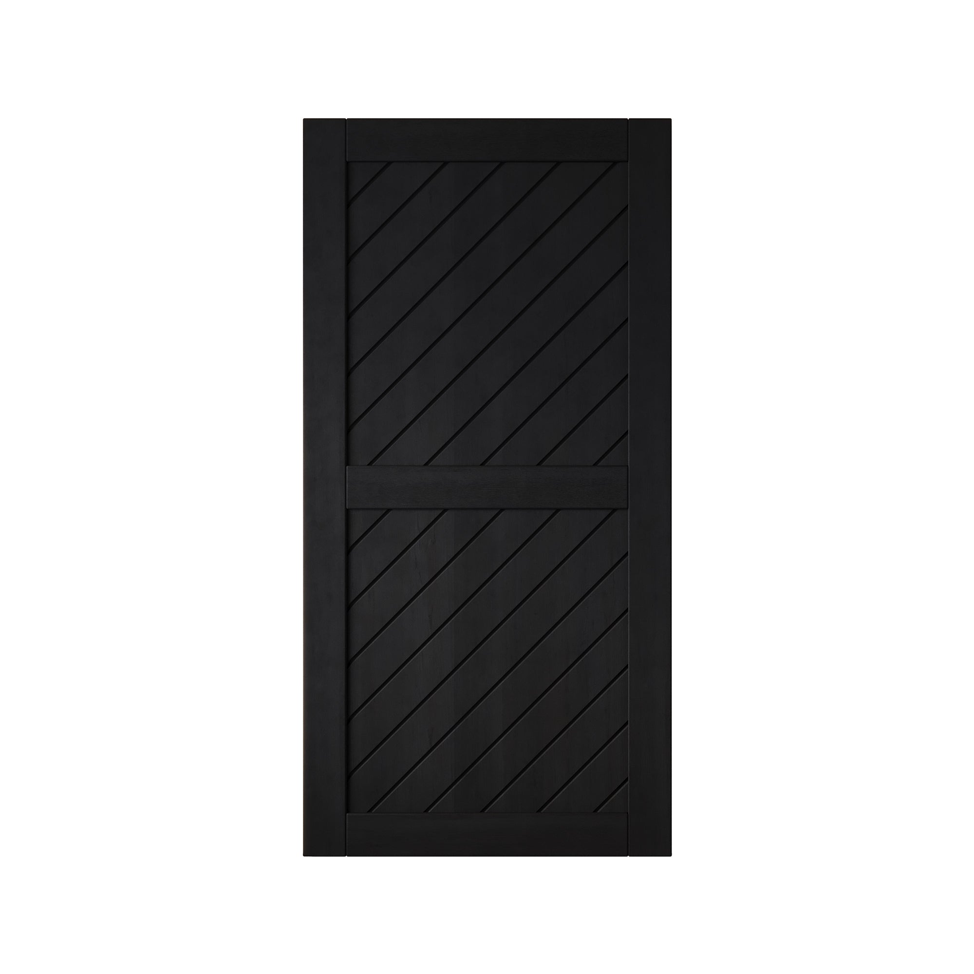 Homcer New Black 80" Slanted Stripe Design Unassembled & Finished Barn Door Detail.