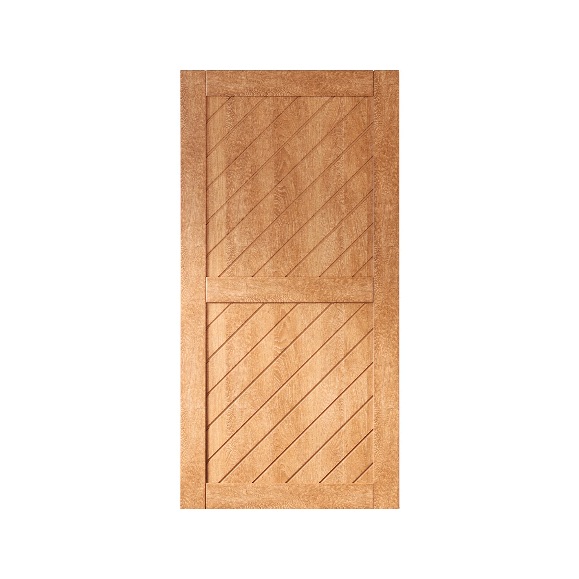 Homcer New Early American 80" Slanted Stripe Design Unassembled & Finished Barn Door
