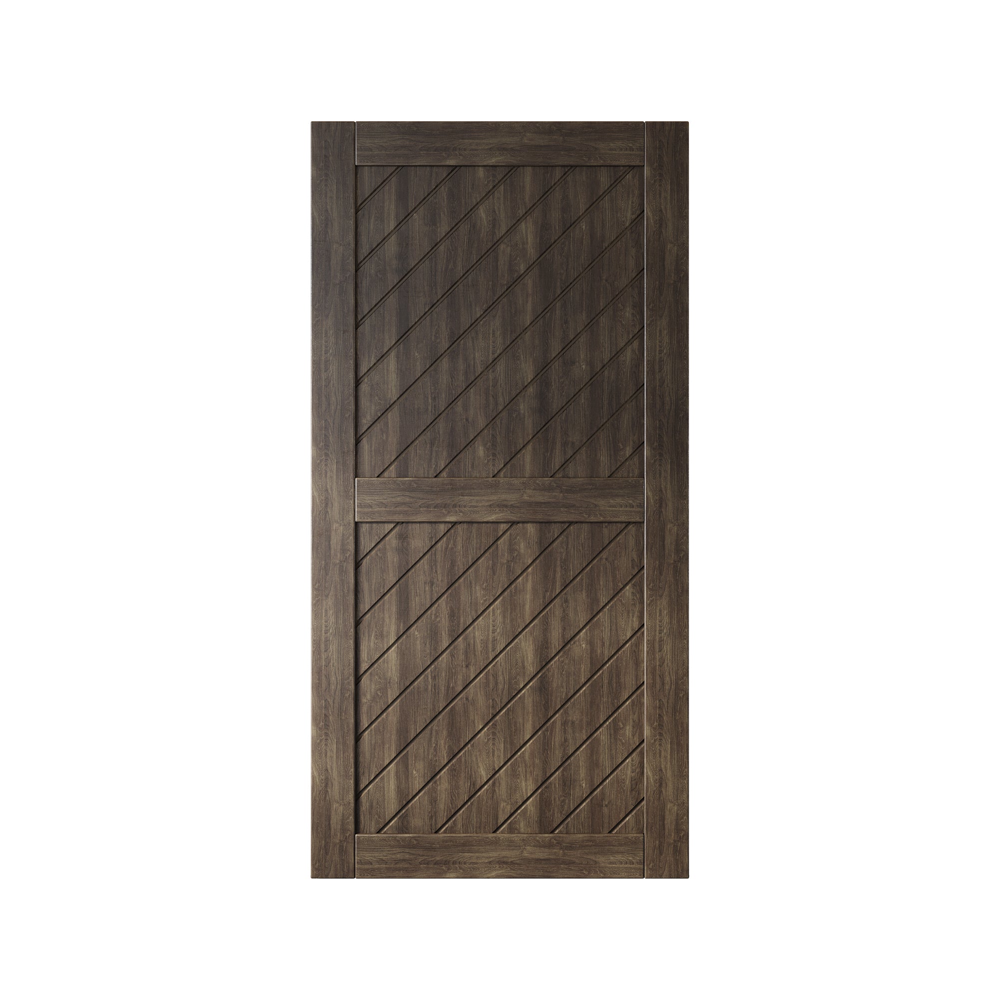 Homcer New Ebony 80" Slanted Stripe Design Unassembled & Finished Barn Door