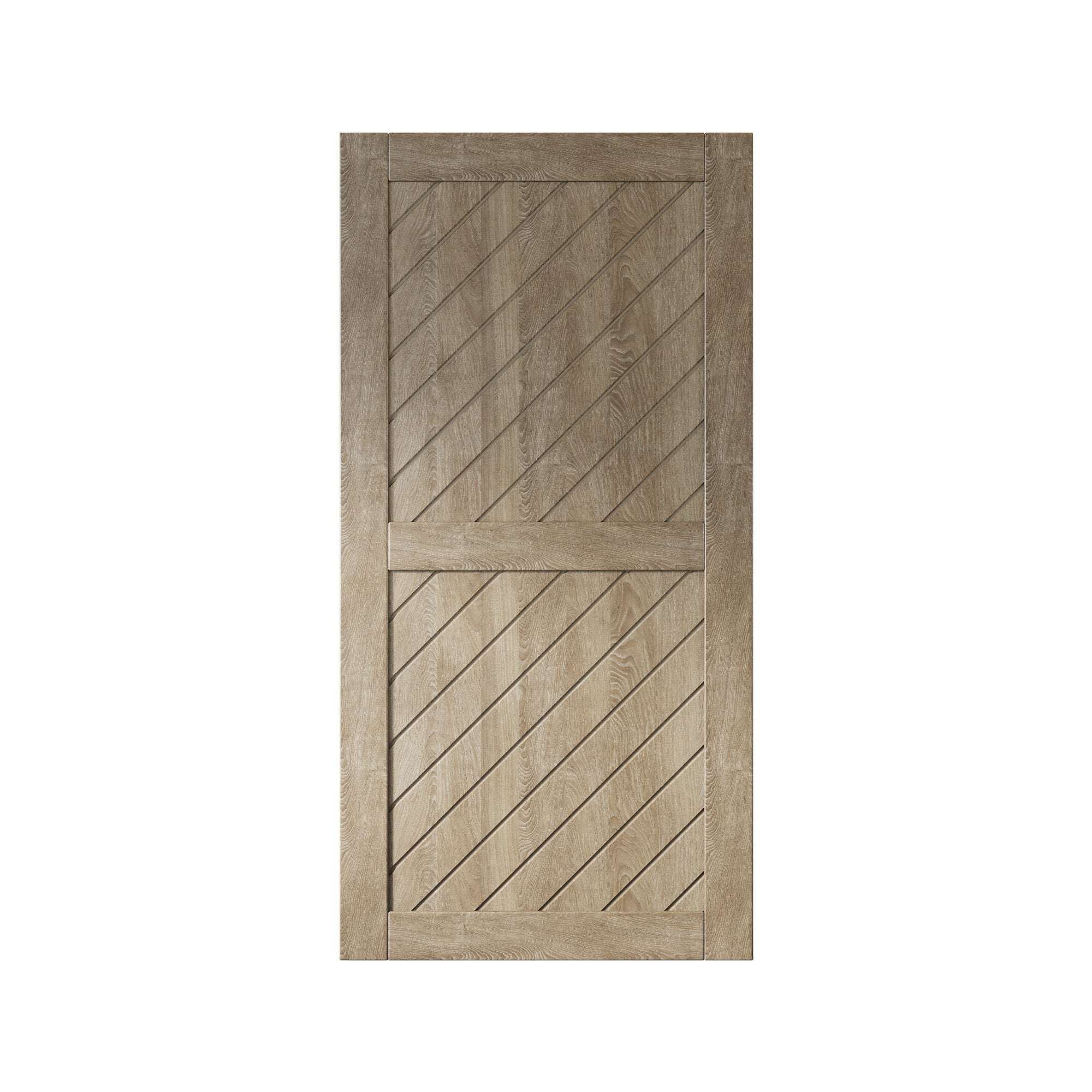 Homcer New Gray 80" Slanted Stripe Design Unassembled & Finished Barn Door
