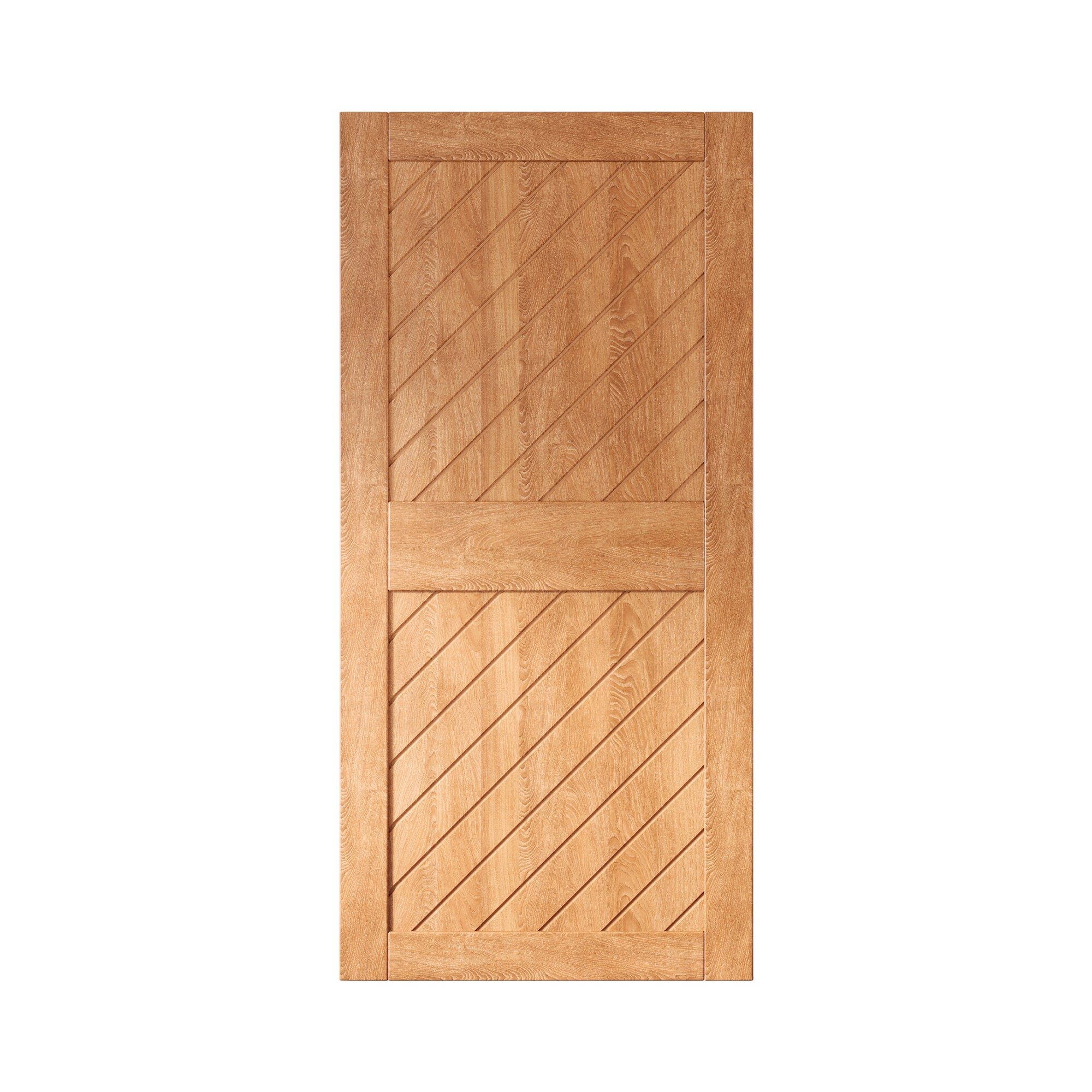84" Height Early American Slanted Stripe Design Unassembled & Finished Pine Wood Barn Door (Interior Use Only)