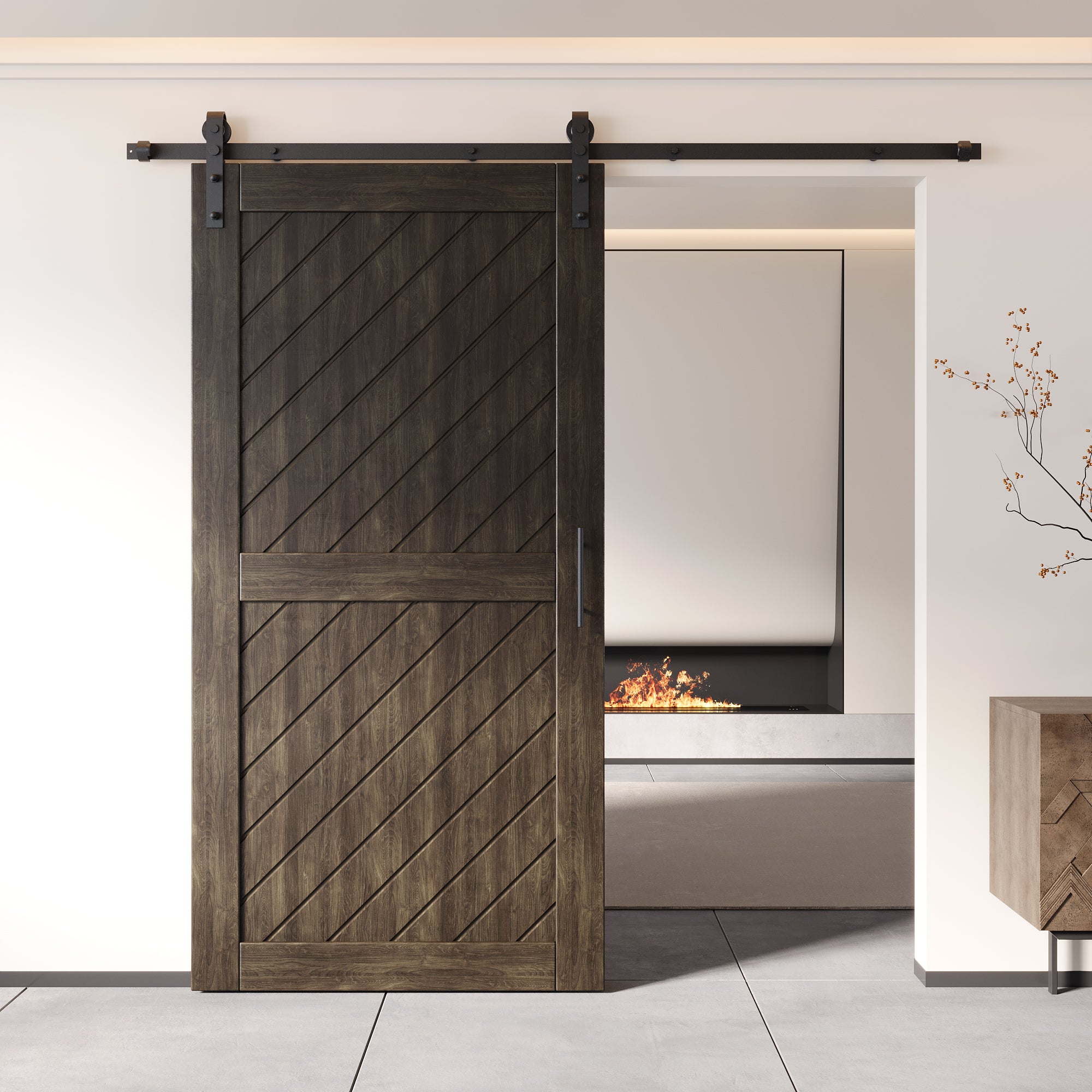 80" ebony slanted stripe door
