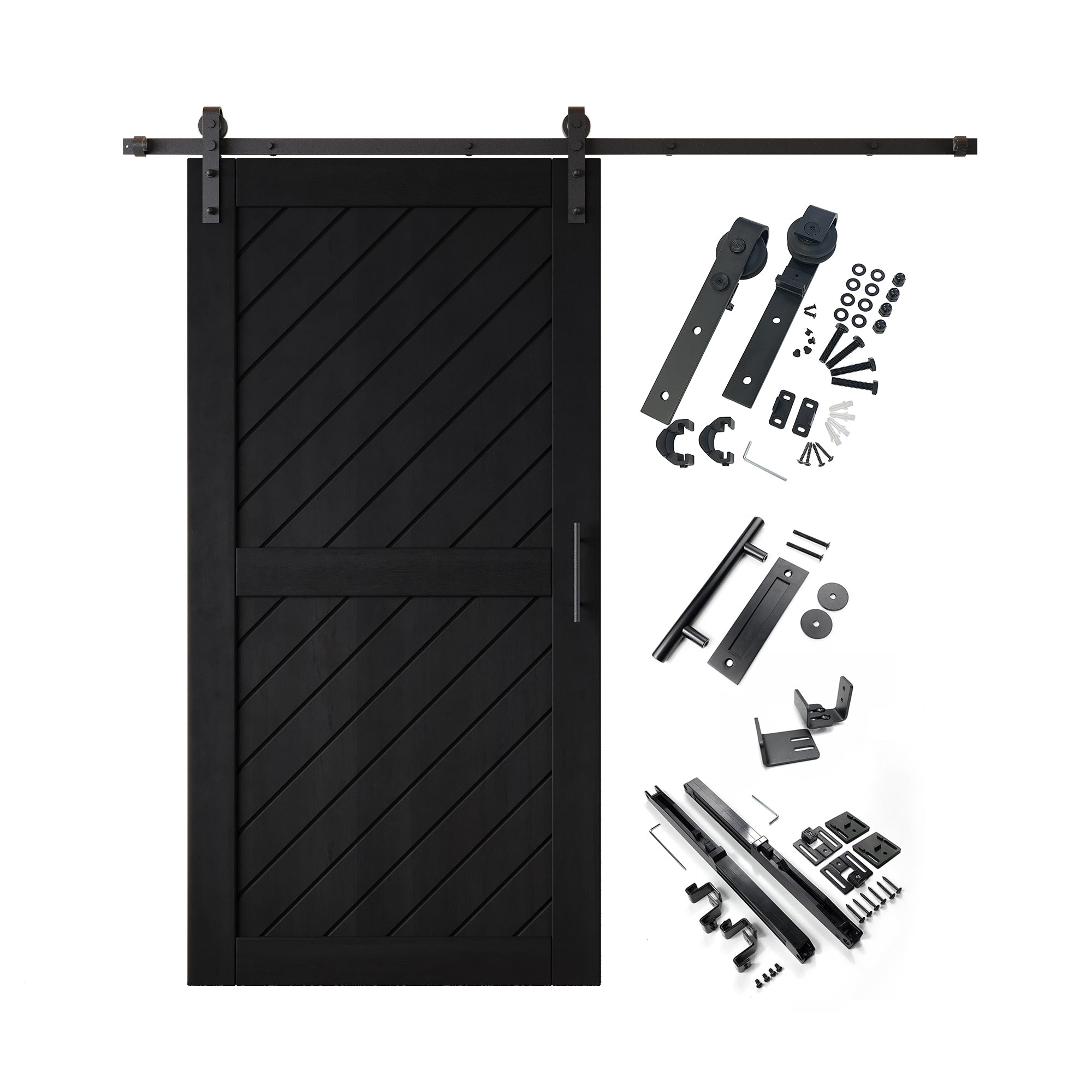 80" black barn door