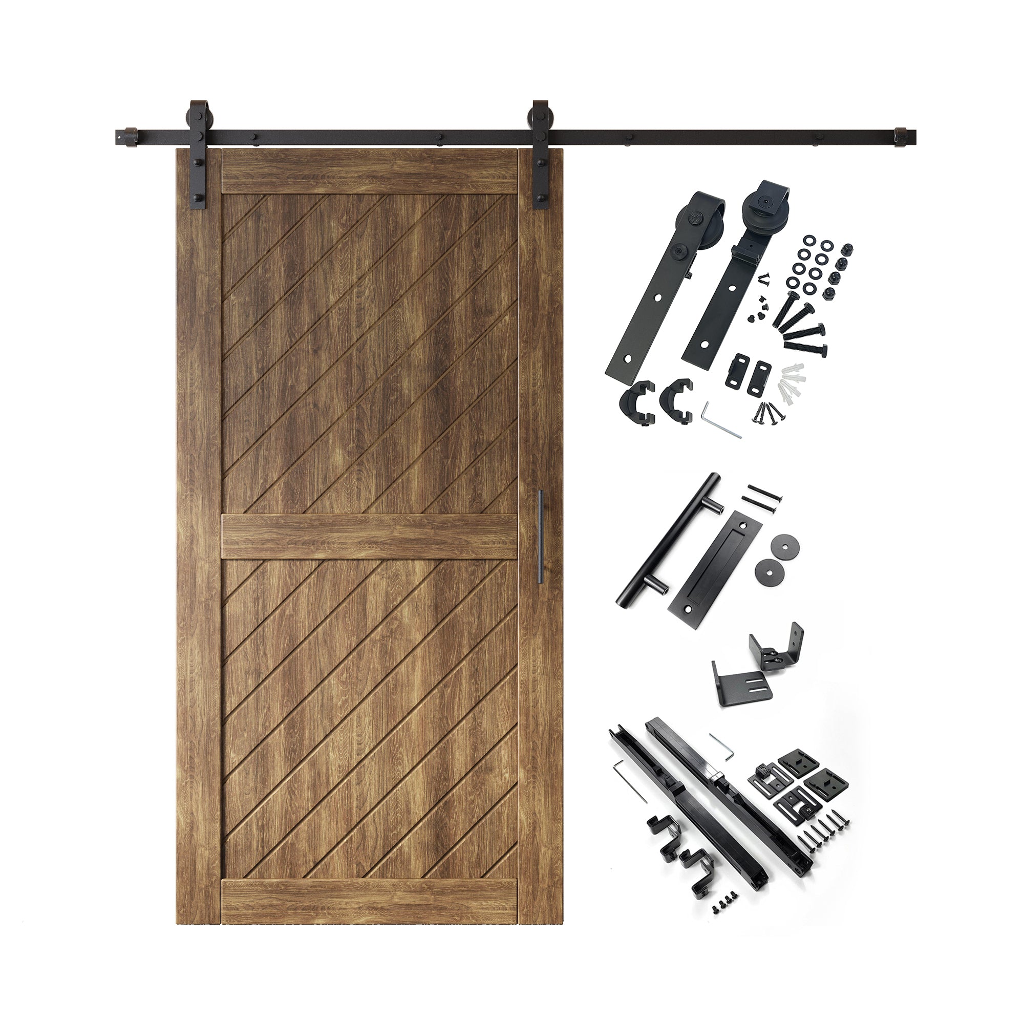 80" dark walnut barn doo