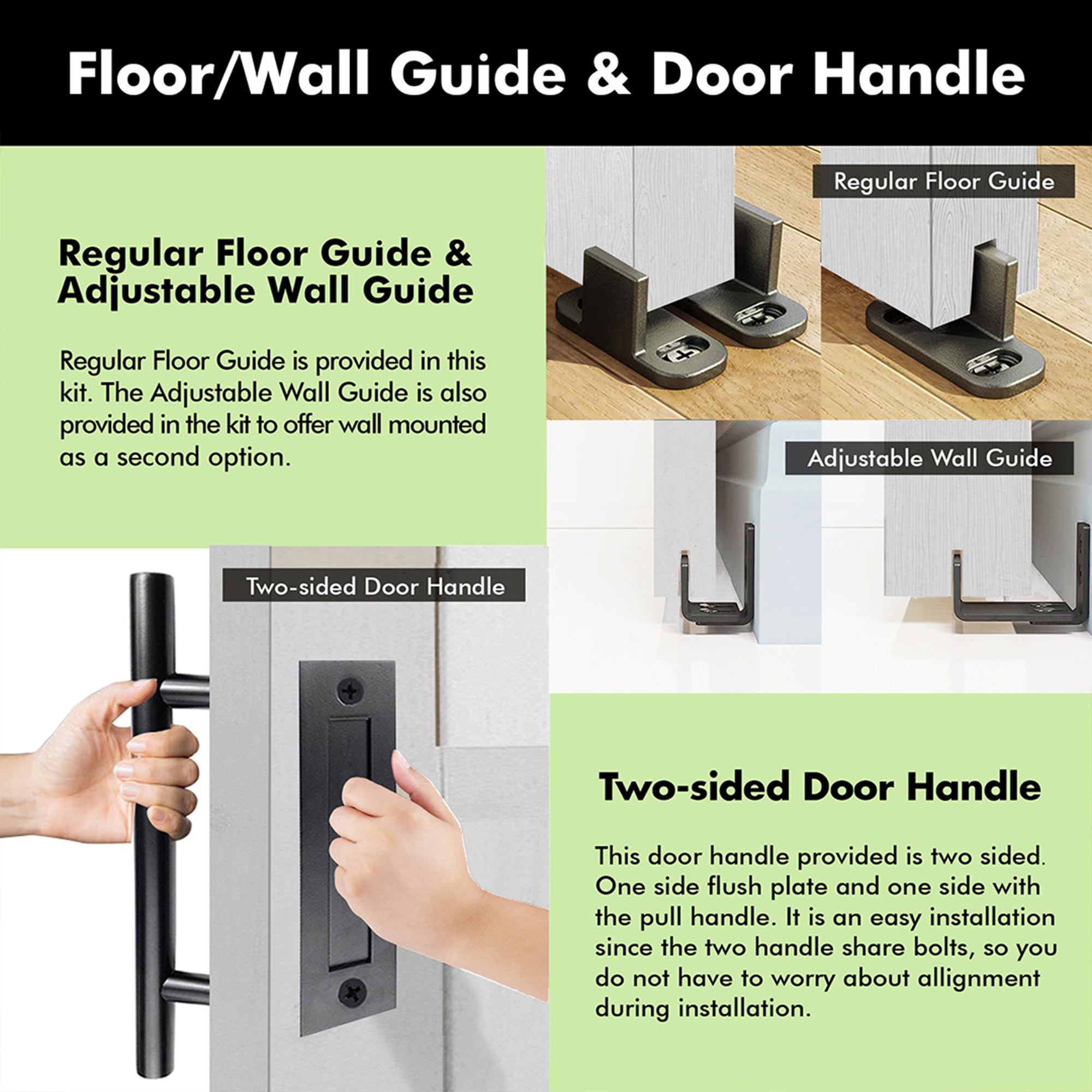 80" Height White Half Lite Frosted Glass Double Unassembled & Finished Pine Wood Barn Door with Non-Bypass Installation Hardware Kit (Interior Use Only)