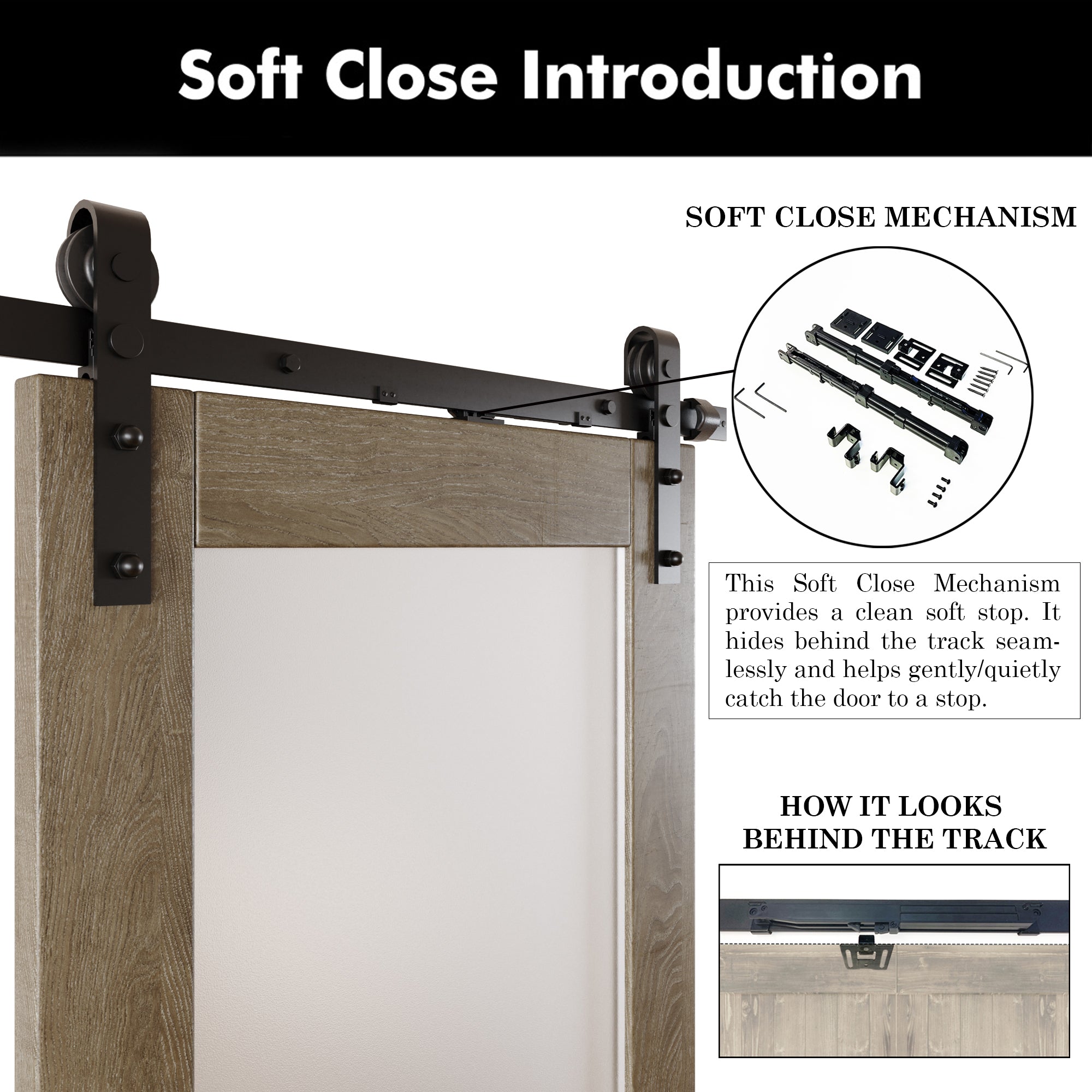 84" Height Classic Gray Half Lite Frosted Glass Double Unassembled & Finished Pine Wood Barn Door with Non-Bypass Installation Hardware Kit (Interior Use Only)