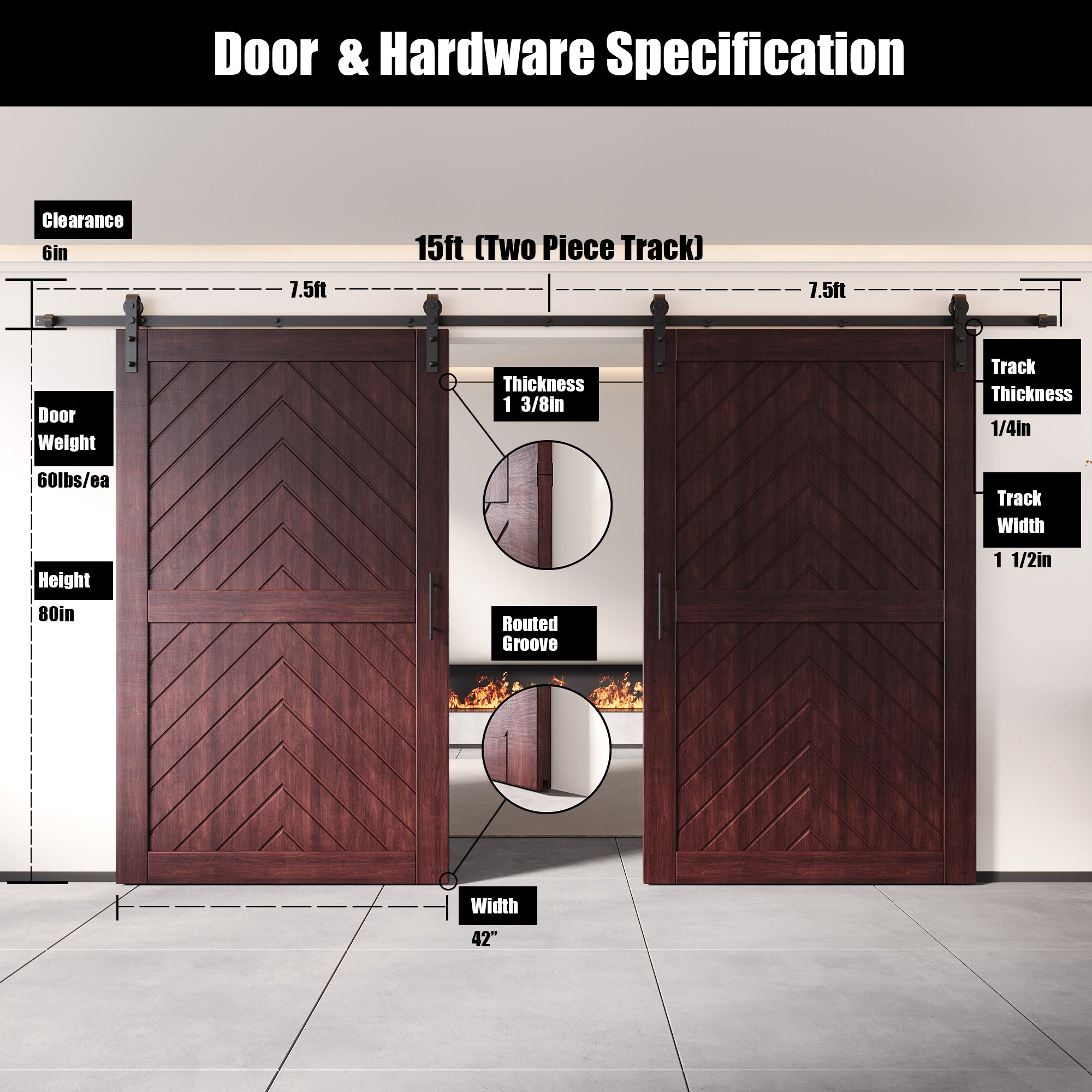 sliding barn door hardware with two doors pine wood barn door red fishbone