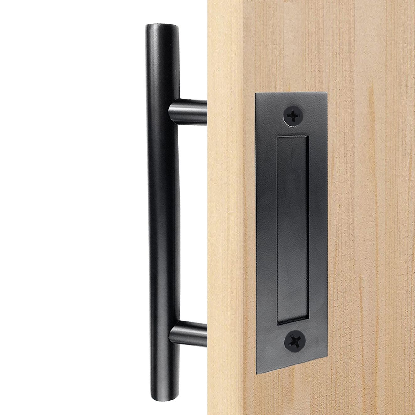 homacer slidng barn door Black Carbon Steel Door Handle Design