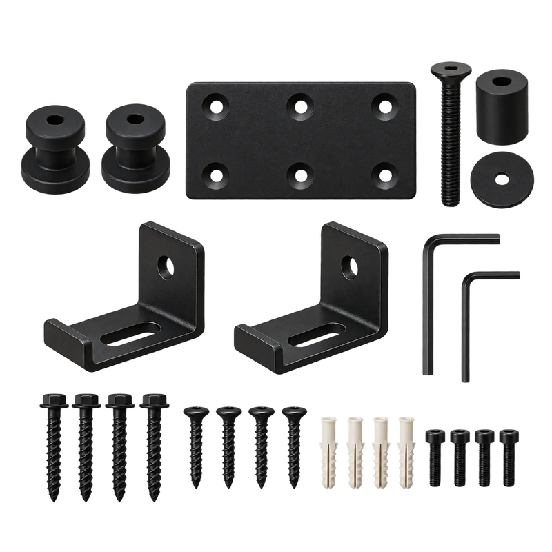 Junction plate, rubber covers, lock brackets, spacers, hex keys, and installation fasteners
