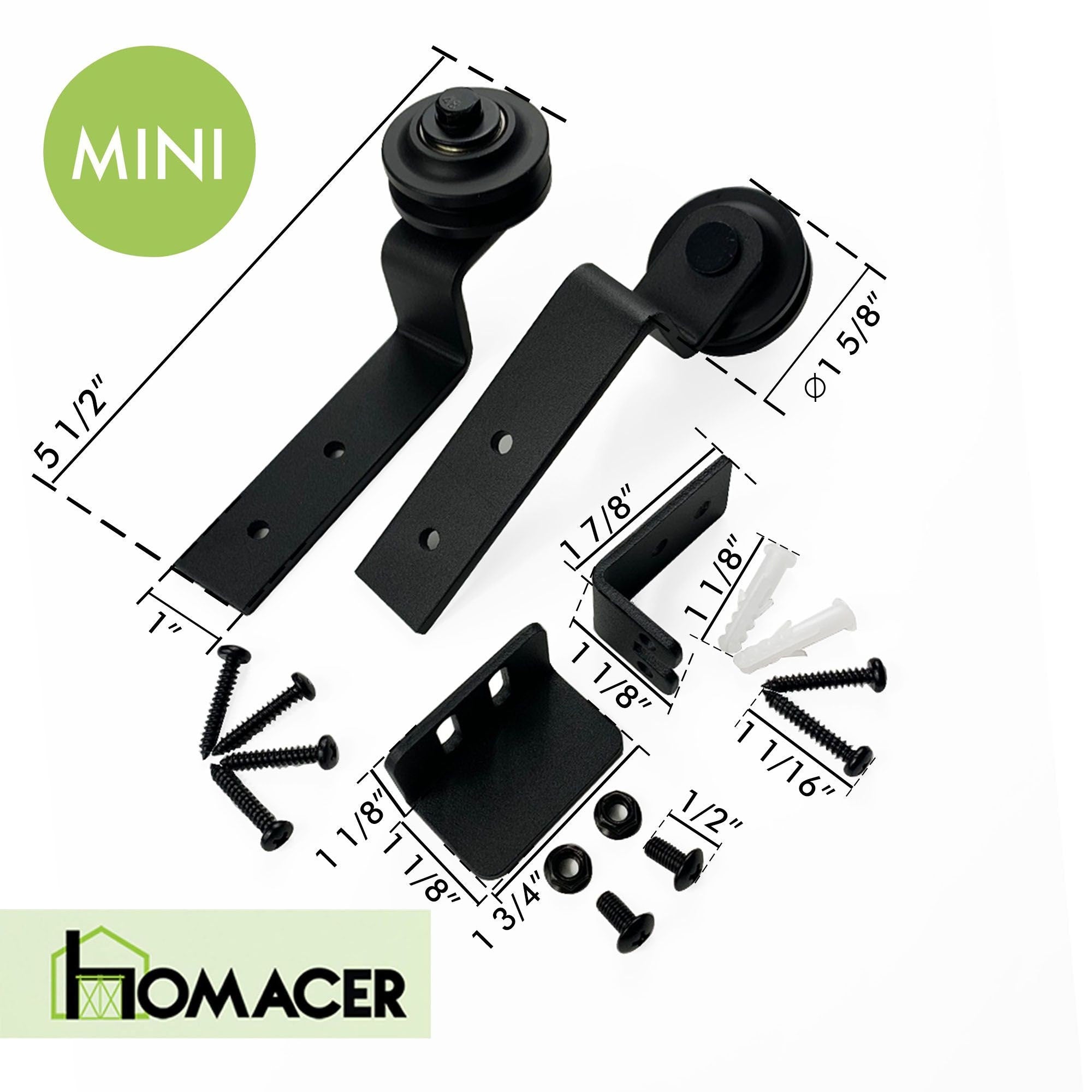 mini black rustic bent straight roller